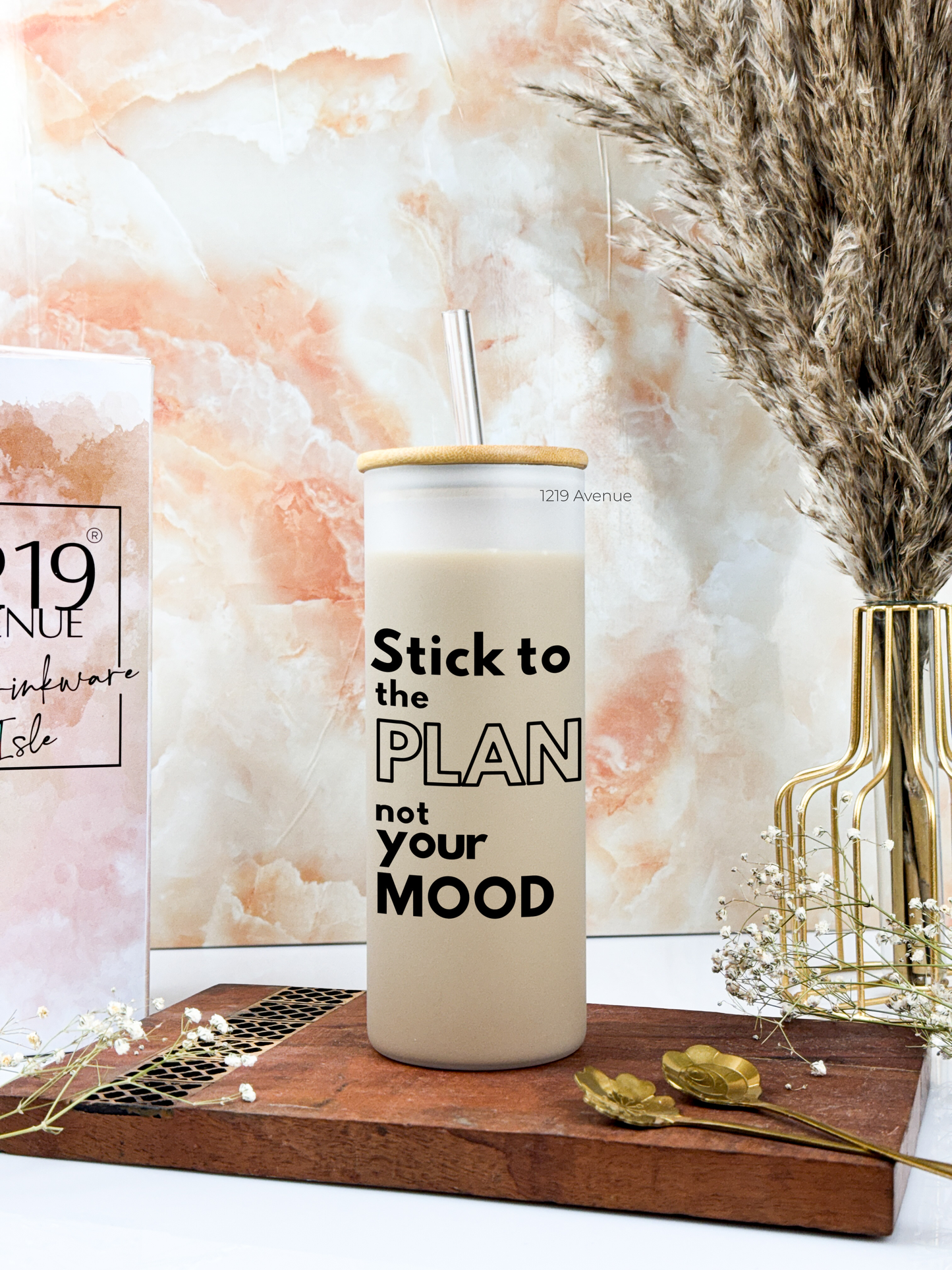 Frosted Grande Sipper 650ml| Stick to the Plan| 20oz Tall Tumbler with Straw and Lid