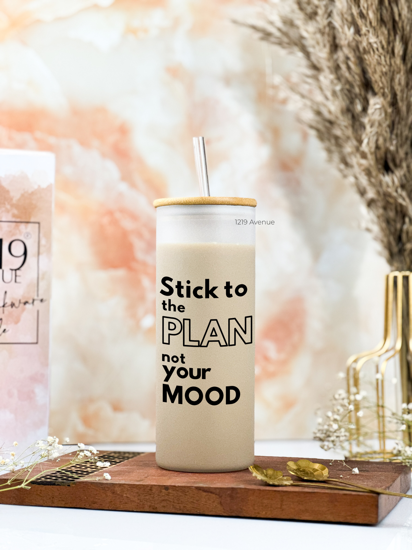 Frosted Grande Sipper 650ml| Stick to the Plan| 20oz Tall Tumbler with Straw and Lid
