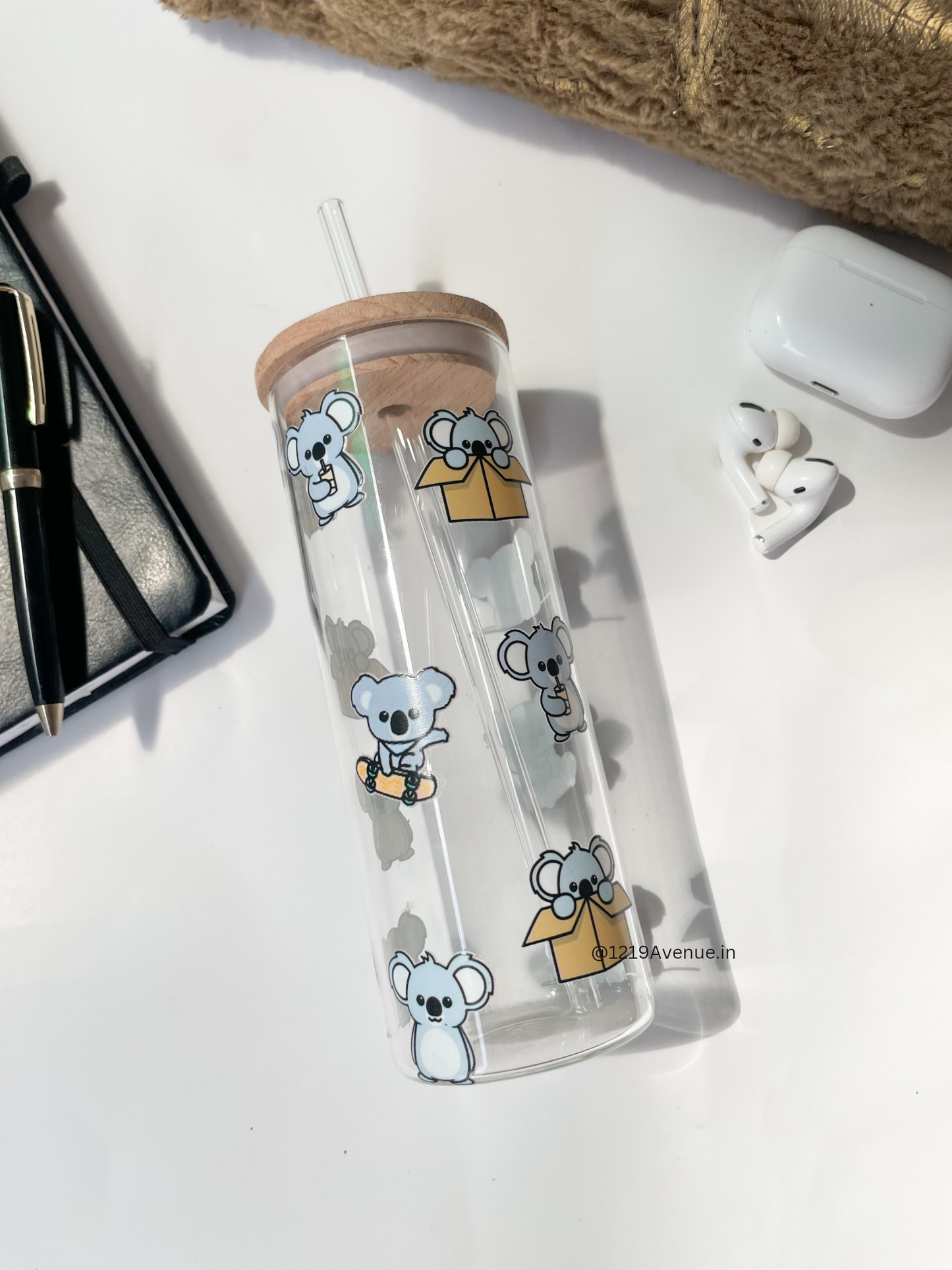 Grande Sipper 650ml| Koala"s Print| 22 oz Coffee Tumbler with Straw and Lid
