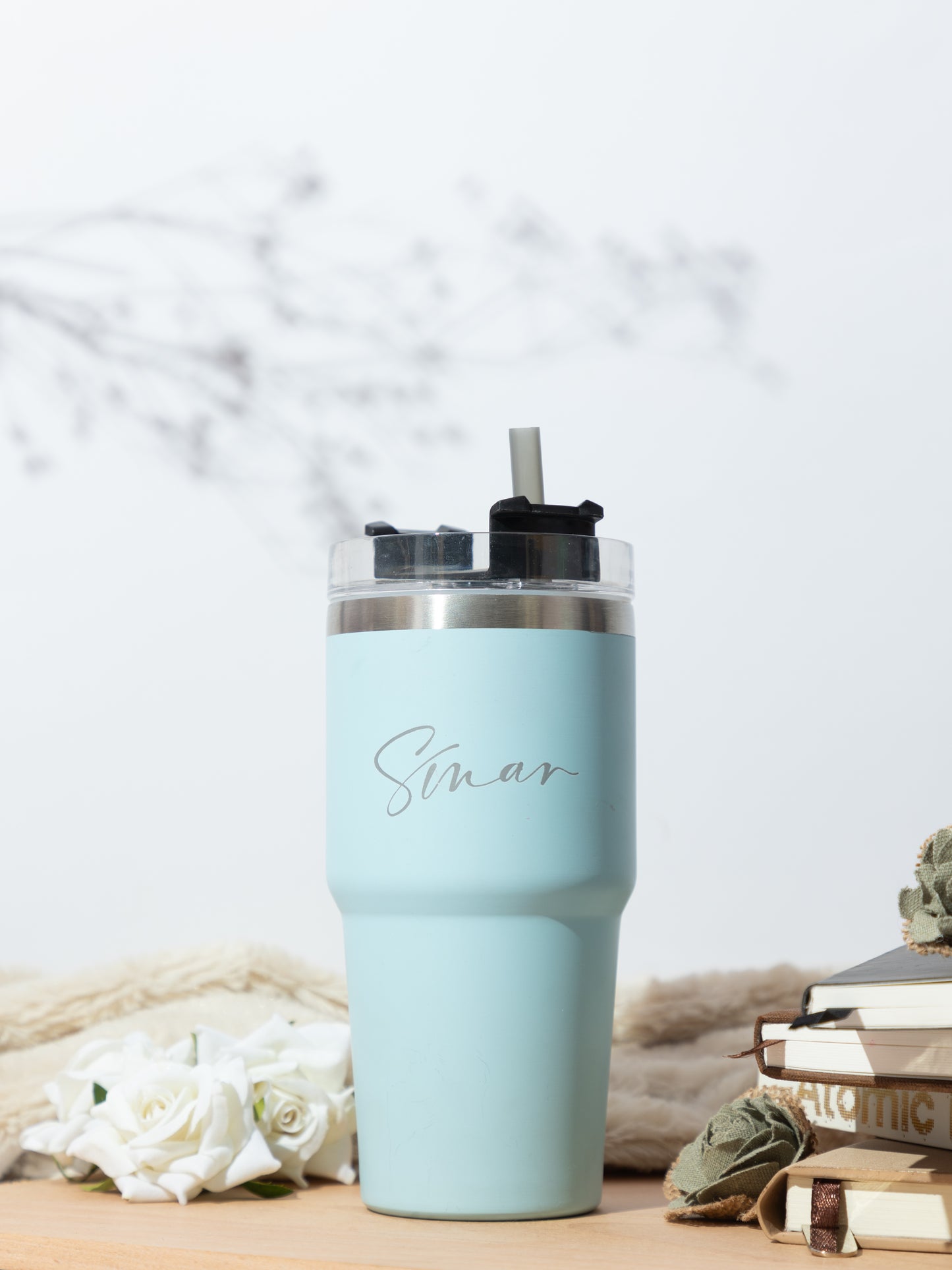 Personalized Name/Quote WayFay Double Walled Insulated Tumblers with Silicon Straw 650 ML