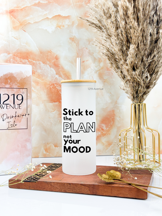 Frosted Grande Sipper 650ml| Stick to the Plan| 20oz Tall Tumbler with Straw and Lid