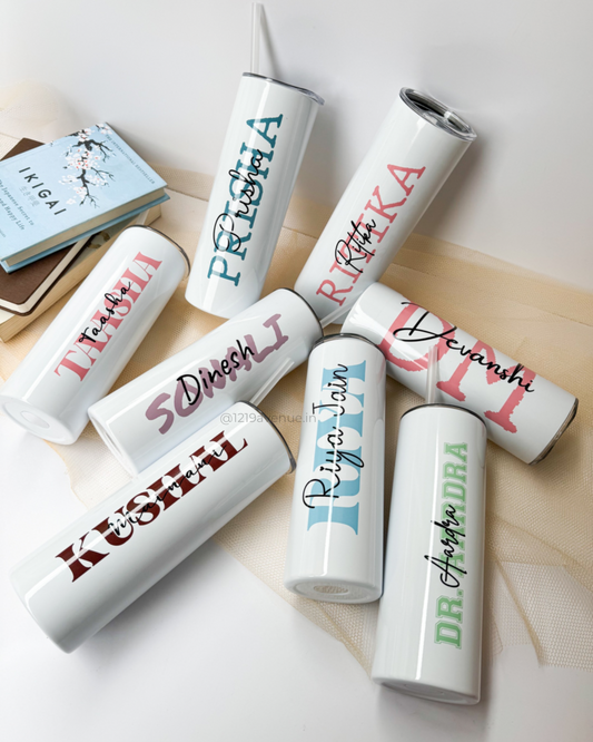 Personalized Colossal Tumbler 700ml with Straw | Signature Sip Print| Double Walled Insulated Tumbler 7-8 hrs