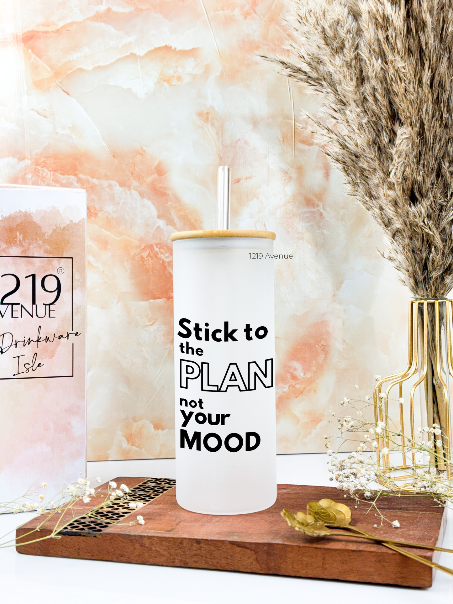 Frosted Grande Sipper 650ml| Stick to the Plan| 20oz Tall Tumbler with Straw and Lid