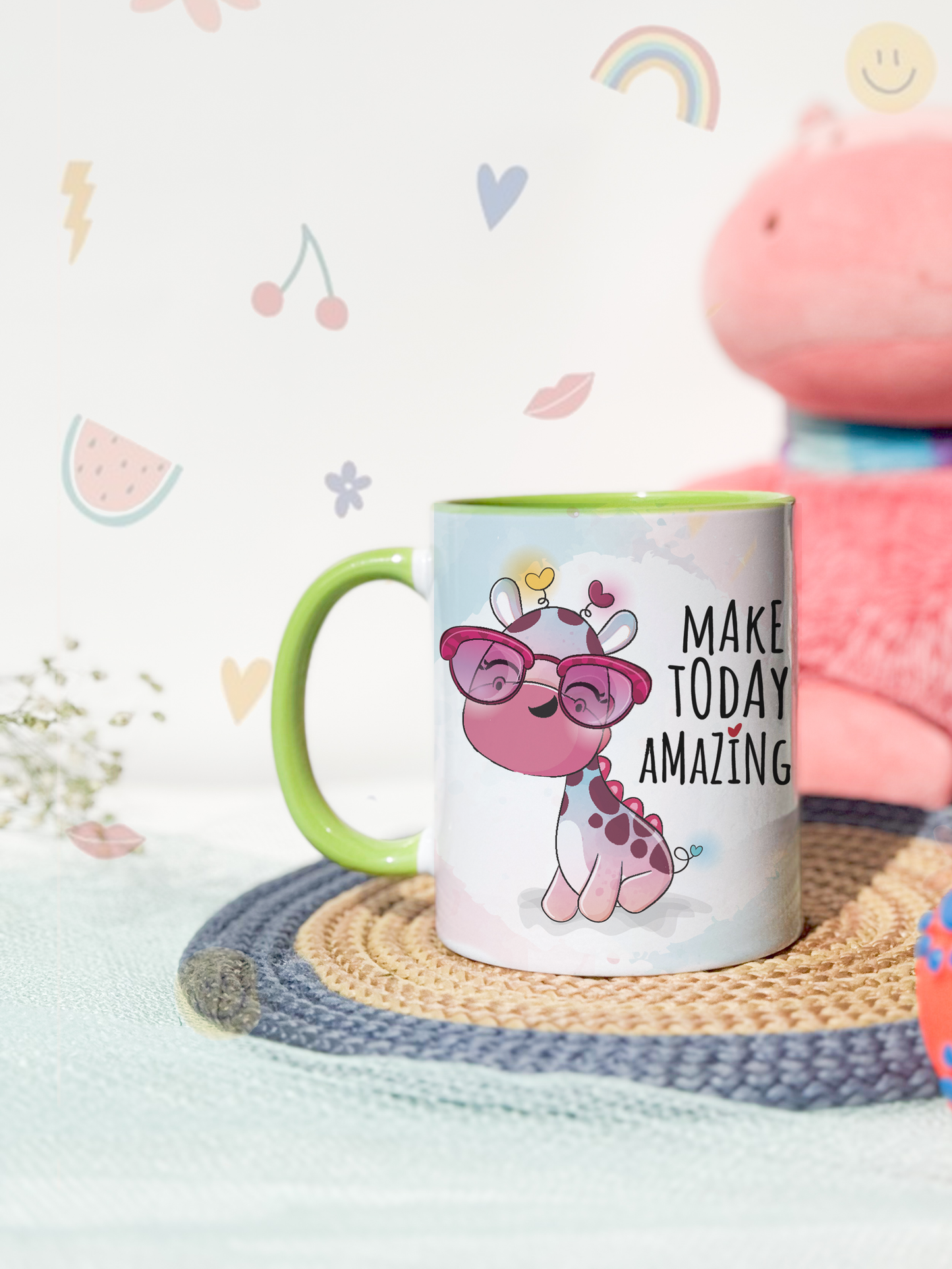 Kids Ceramic Mug 350ml | Today is Amazing Permanent Print | Kids Worthy Mugs
