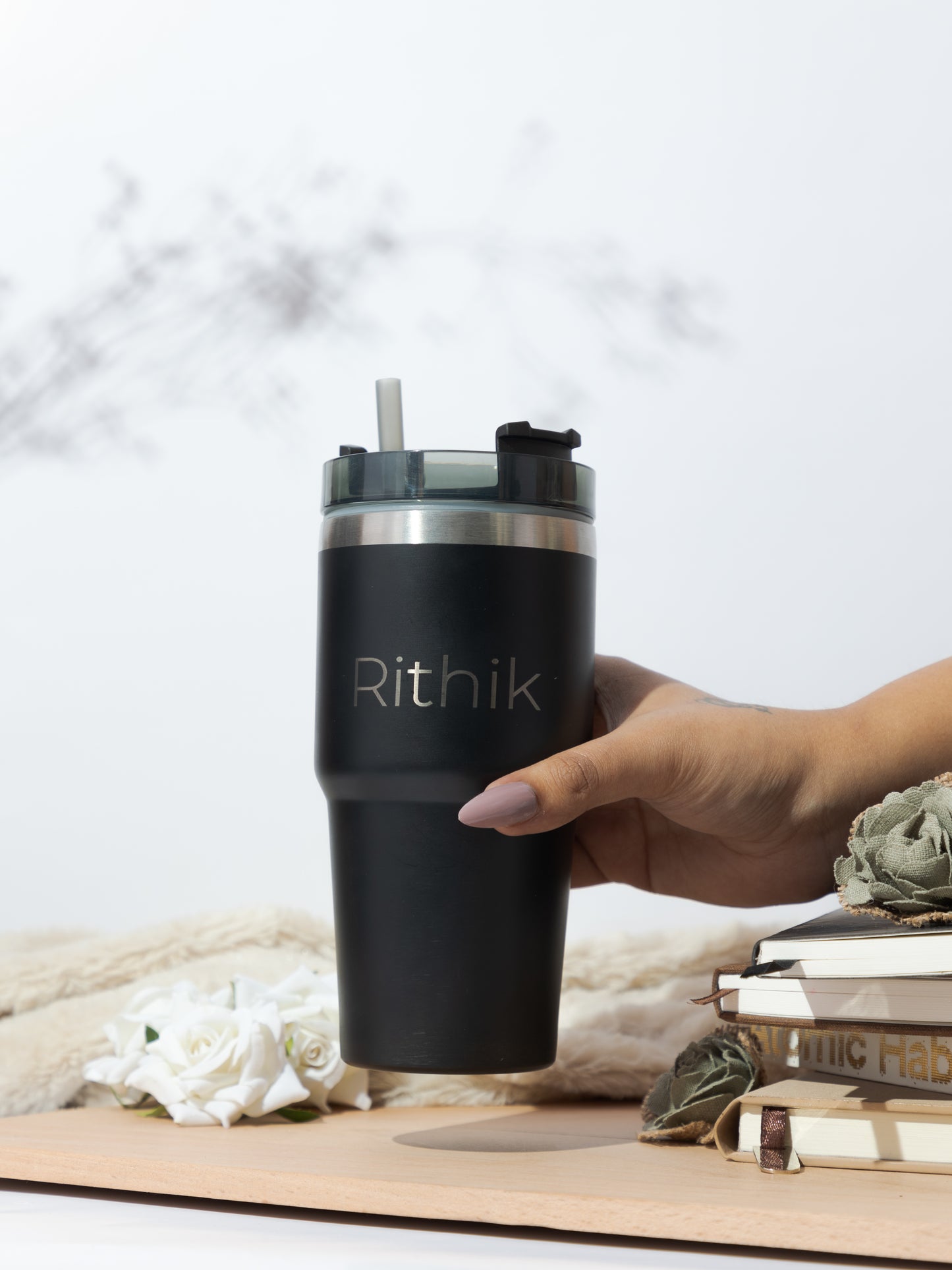 Personalized Name/Quote WayFay Double Walled Insulated Tumblers with Silicon Straw 650 ML