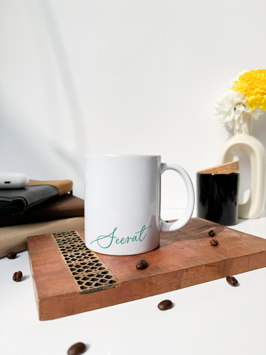 Personalized Ceramic White Mug 350ml | Name Customized Permanent Print | Pocket Picks Mugs