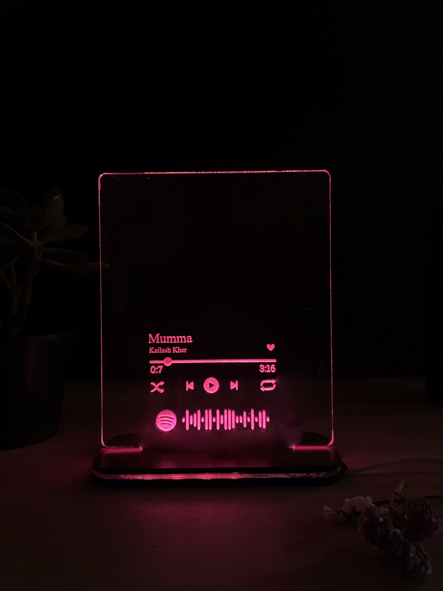 Personalized LED Side Table Lamp | Spotify Song and Image Customized | NO COD