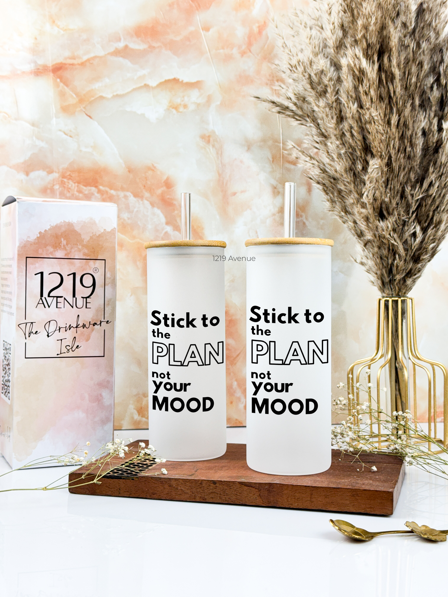 Frosted Grande Sipper 650ml| Stick to the Plan| 20oz Tall Tumbler with Straw and Lid