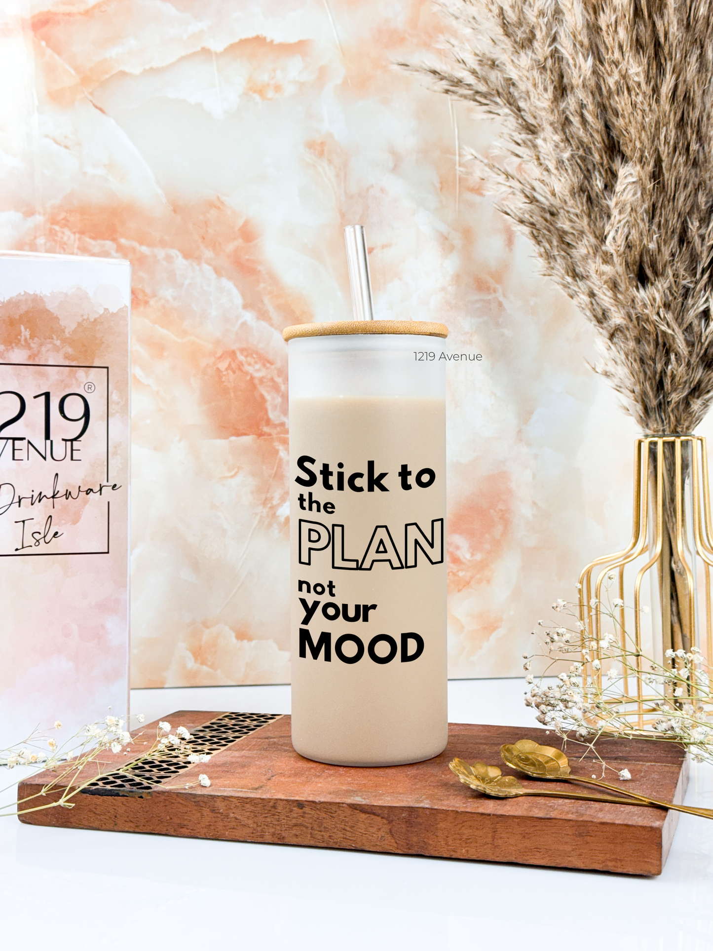 Frosted Grande Sipper 650ml| Stick to the Plan| 20oz Tall Tumbler with Straw and Lid