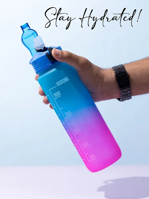 1219 Avenue 1000ml Hydra Motivational Bottle | Stay Hydrated | Silicon Bottles