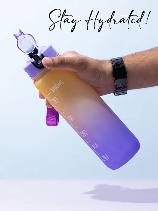 1219 Avenue 1000ml Hydra Motivational Bottle | Stay Hydrated | Silicon Bottles