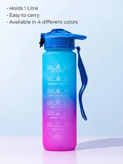 1219 Avenue 1000ml Hydra Motivational Bottle | Stay Hydrated | Silicon Bottles