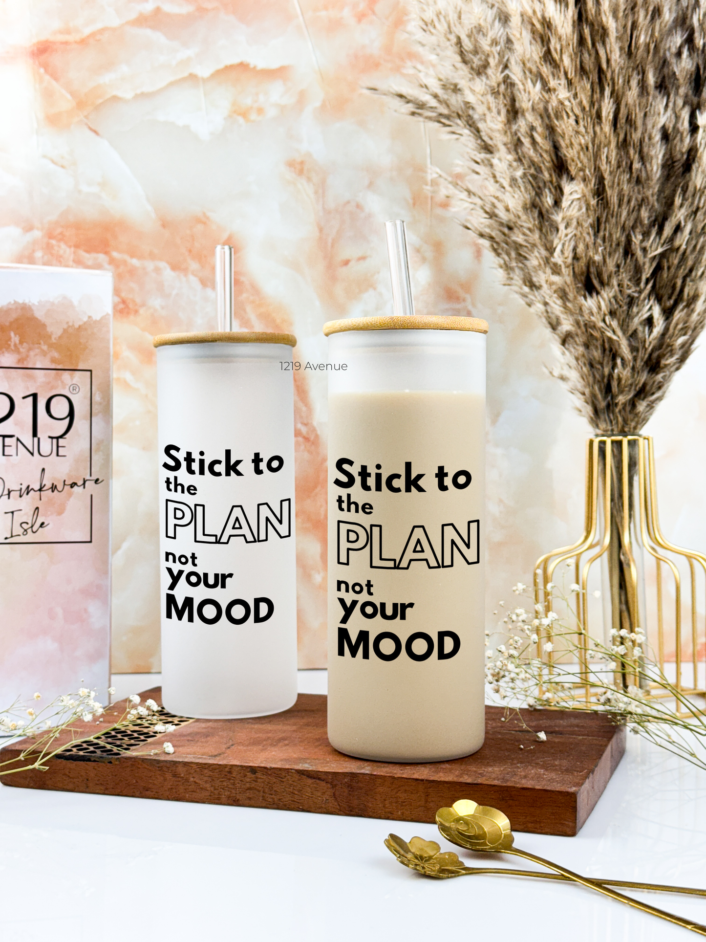 Frosted Grande Sipper 650ml| Stick to the Plan| 20oz Tall Tumbler with Straw and Lid