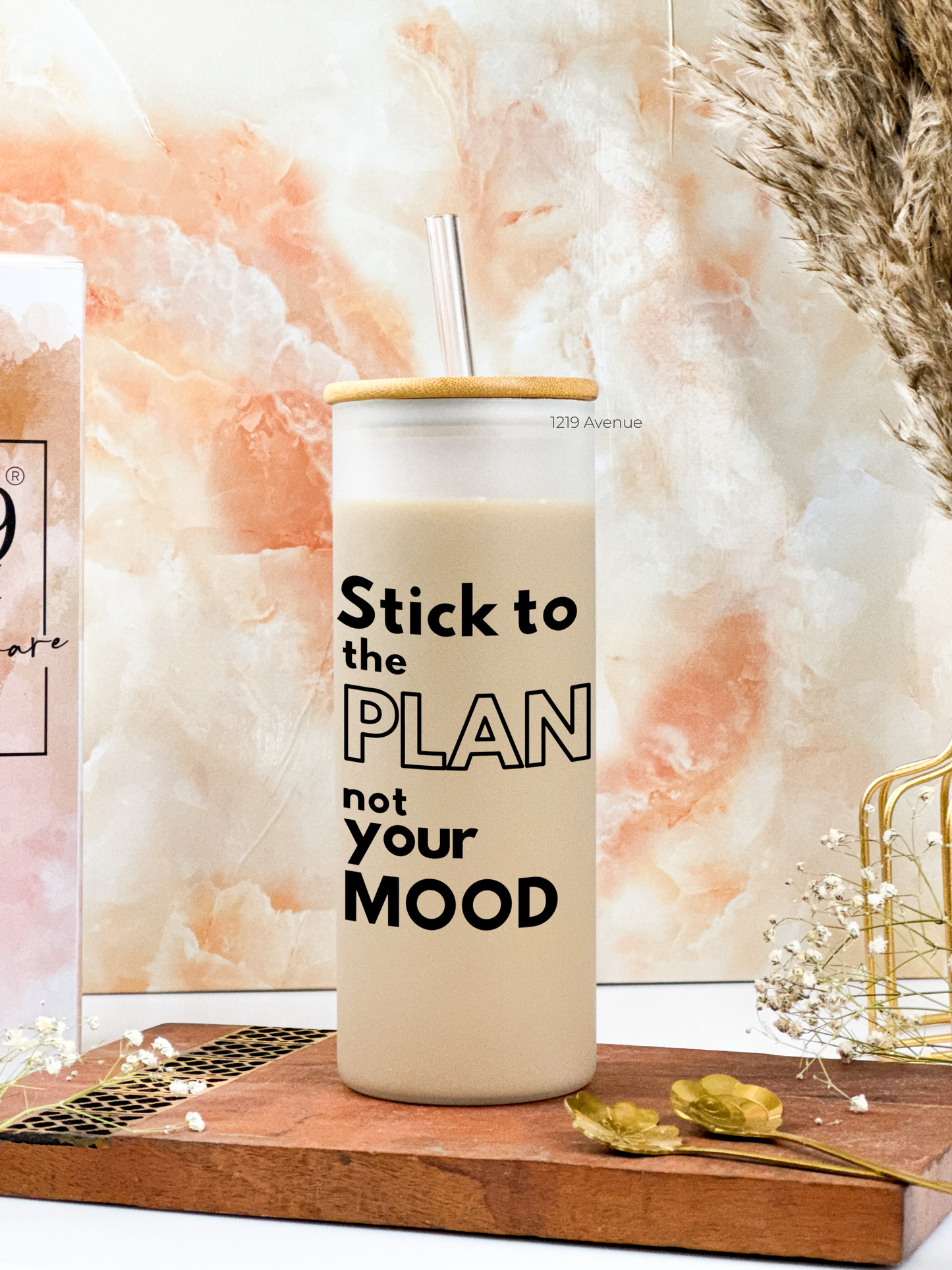 Frosted Grande Sipper 650ml| Stick to the Plan| 20oz Tall Tumbler with Straw and Lid