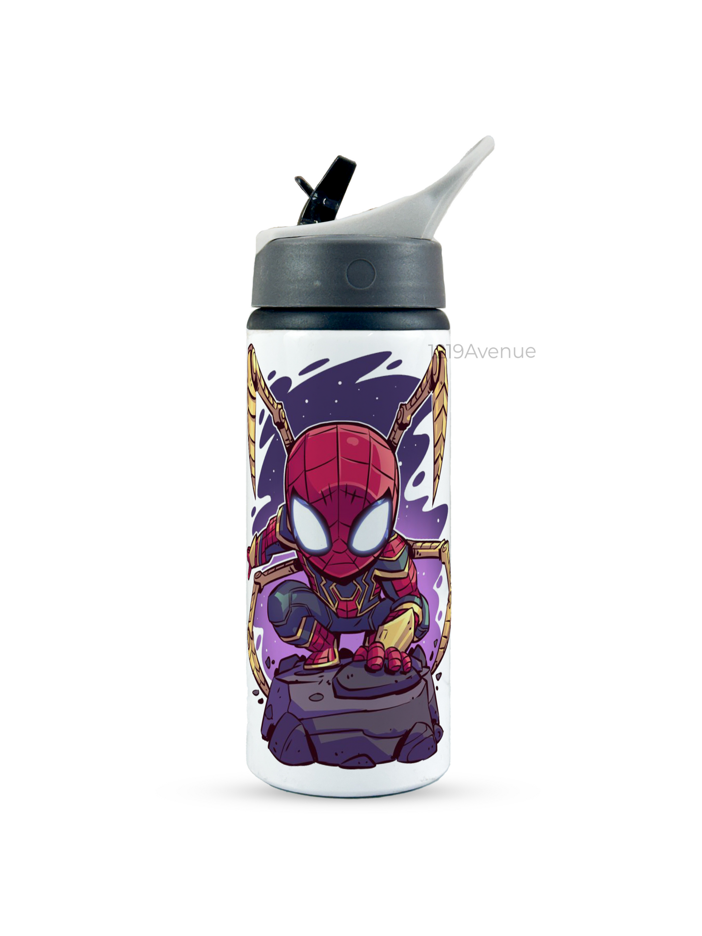 750mlPrinted Fun-Sip Water Bottle | Go Spidy Print | For Kids, School, Sports | Sipper Bottle with Carry Handle, Durable & Stylish