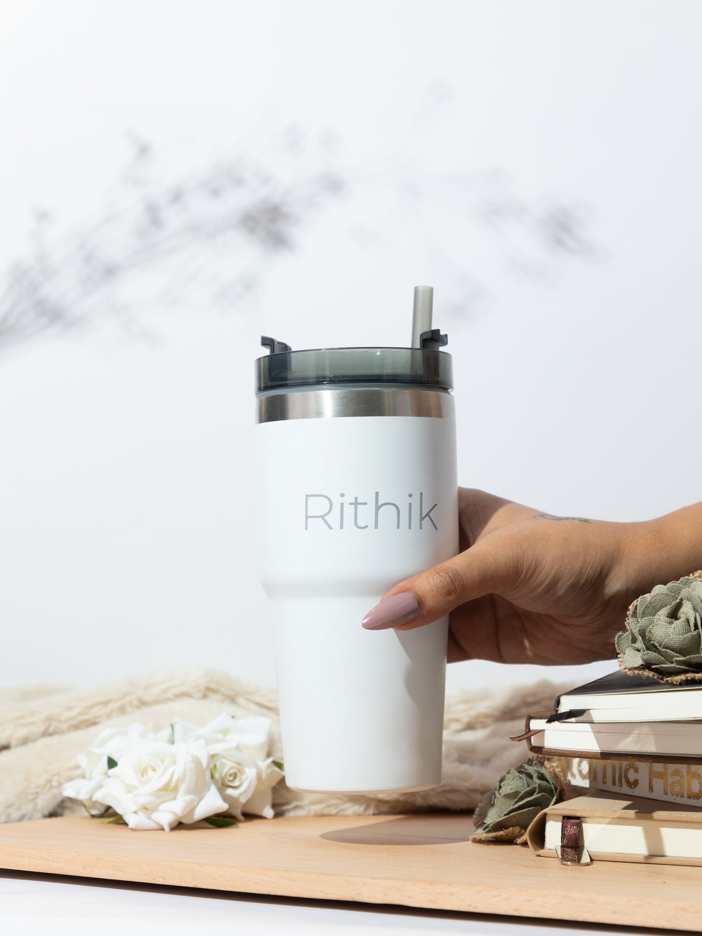 Personalized Name/Quote WayFay Double Walled Insulated Tumblers with Silicon Straw 650 ML