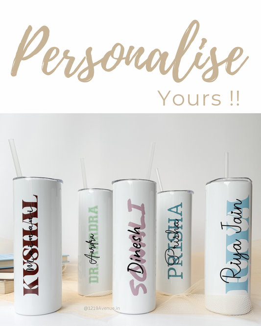 Personalized Colossal Tumbler 700ml with Straw | Signature Sip Print| Double Walled Insulated Tumbler 7-8 hrs