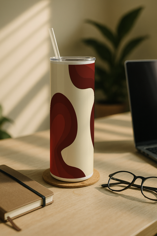 Colossal Tumbler 700ML with Straw | Maroon Mirage Print |Double Walled Insulated Tumbler 7-8 hrs (Copy)