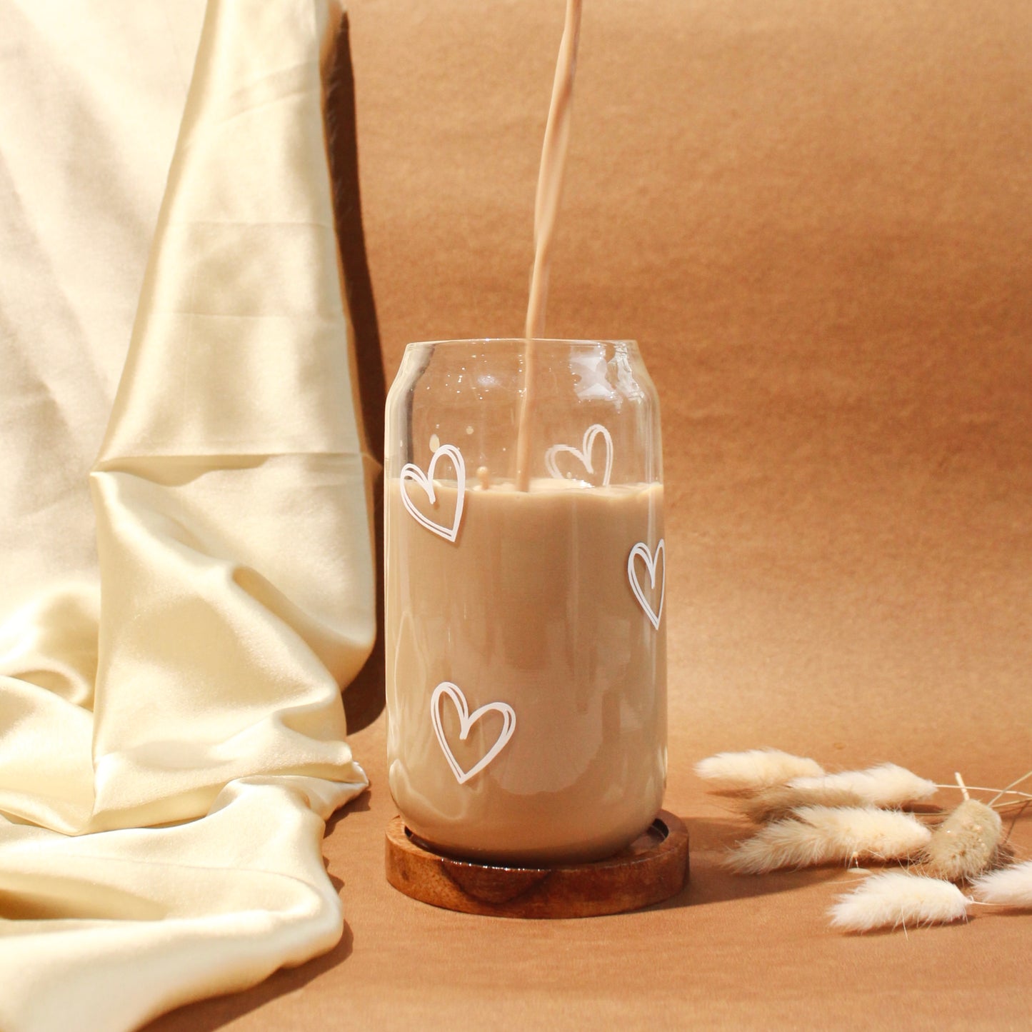 Can Shaped Sipper 500ml| Scribbled Heart | 18oz Can Tumbler with lid, straw and coaster.