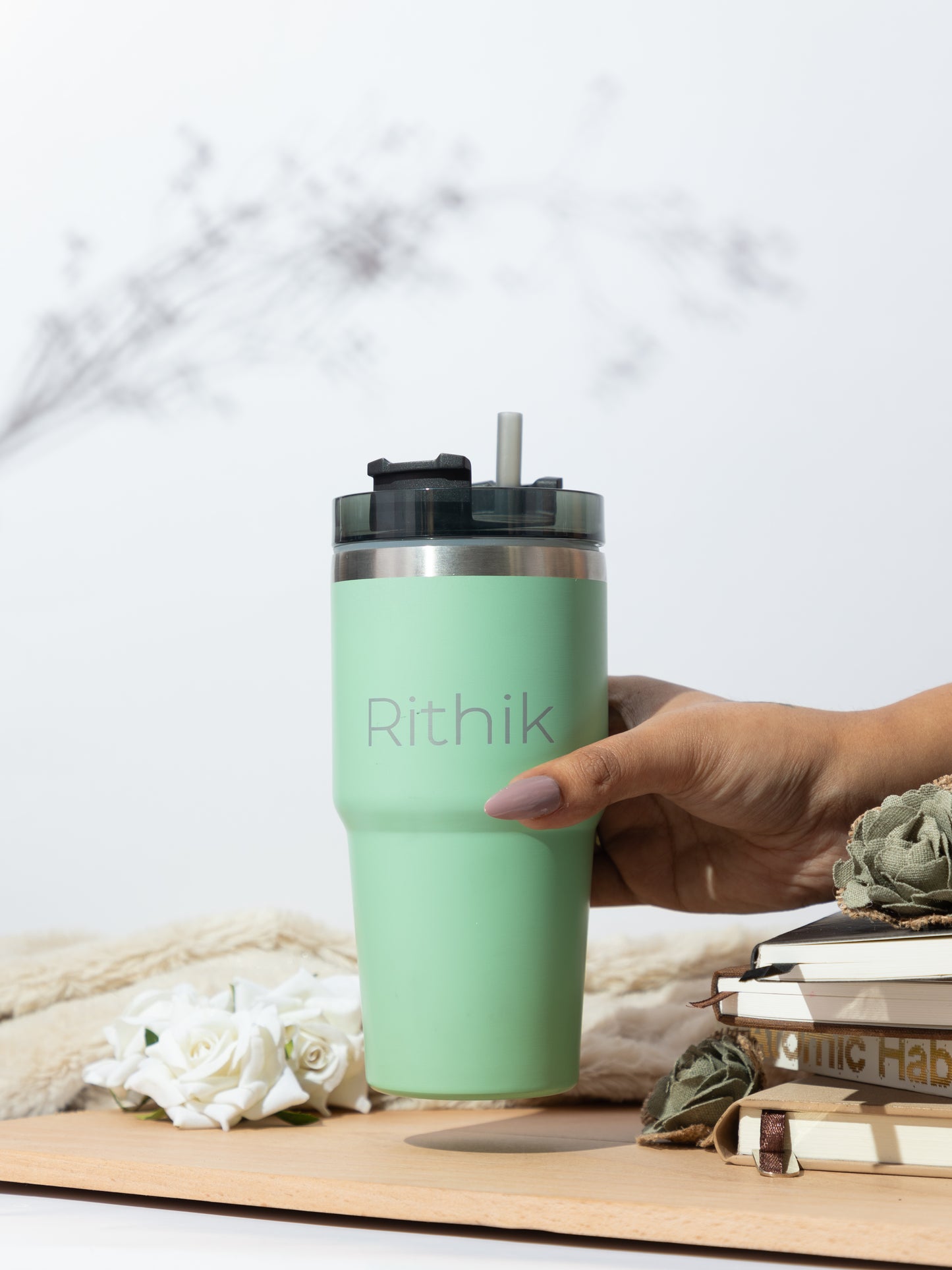 Personalized Name/Quote WayFay Double Walled Insulated Tumblers with Silicon Straw 650 ML