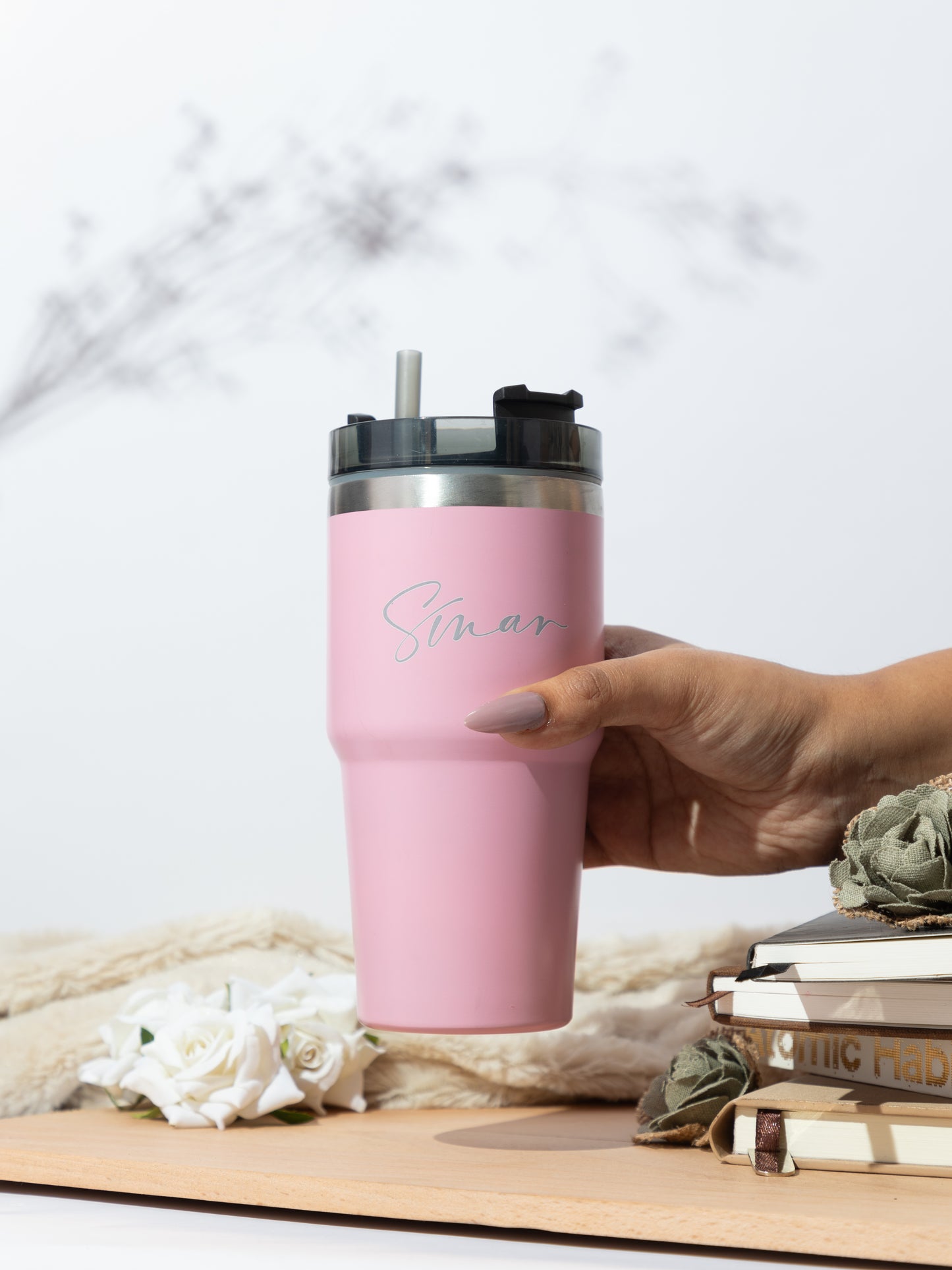Personalized Name/Quote WayFay Double Walled Insulated Tumblers with Silicon Straw 650 ML
