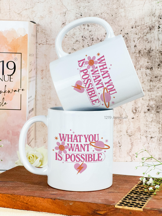 Ceramic White Mug 350ml | Cosmic Manifest | Pocket Picks Mugs