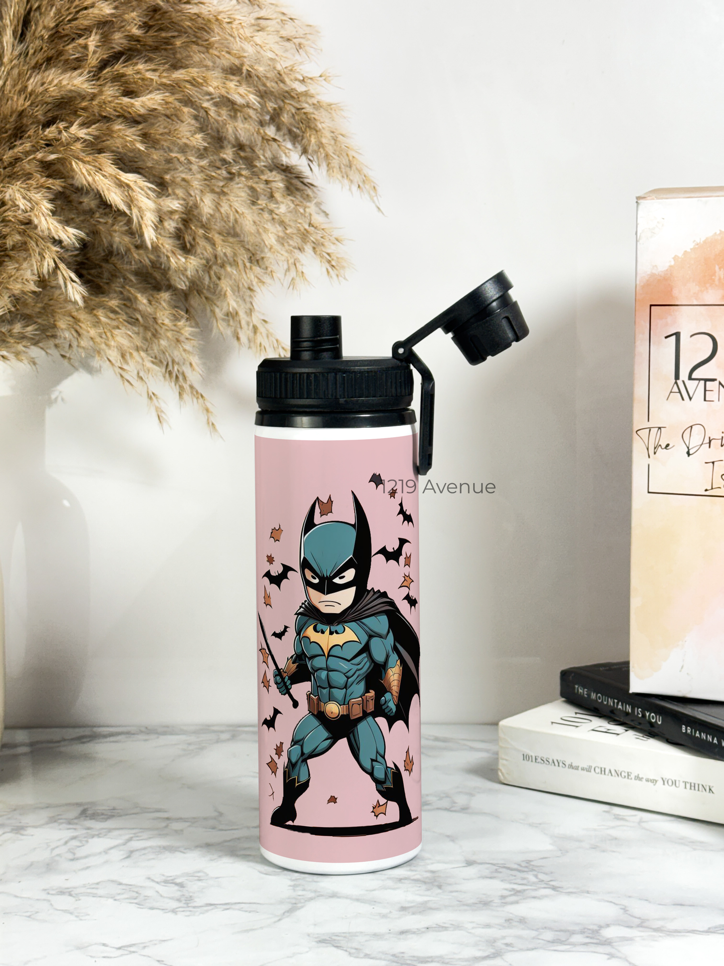 700ml Printed TANK-Sip Water Bottle | Get Him Bat-Man Print | For Office, School, Sports | Sipper Bottle with Carry Hook, Durable & Stylish