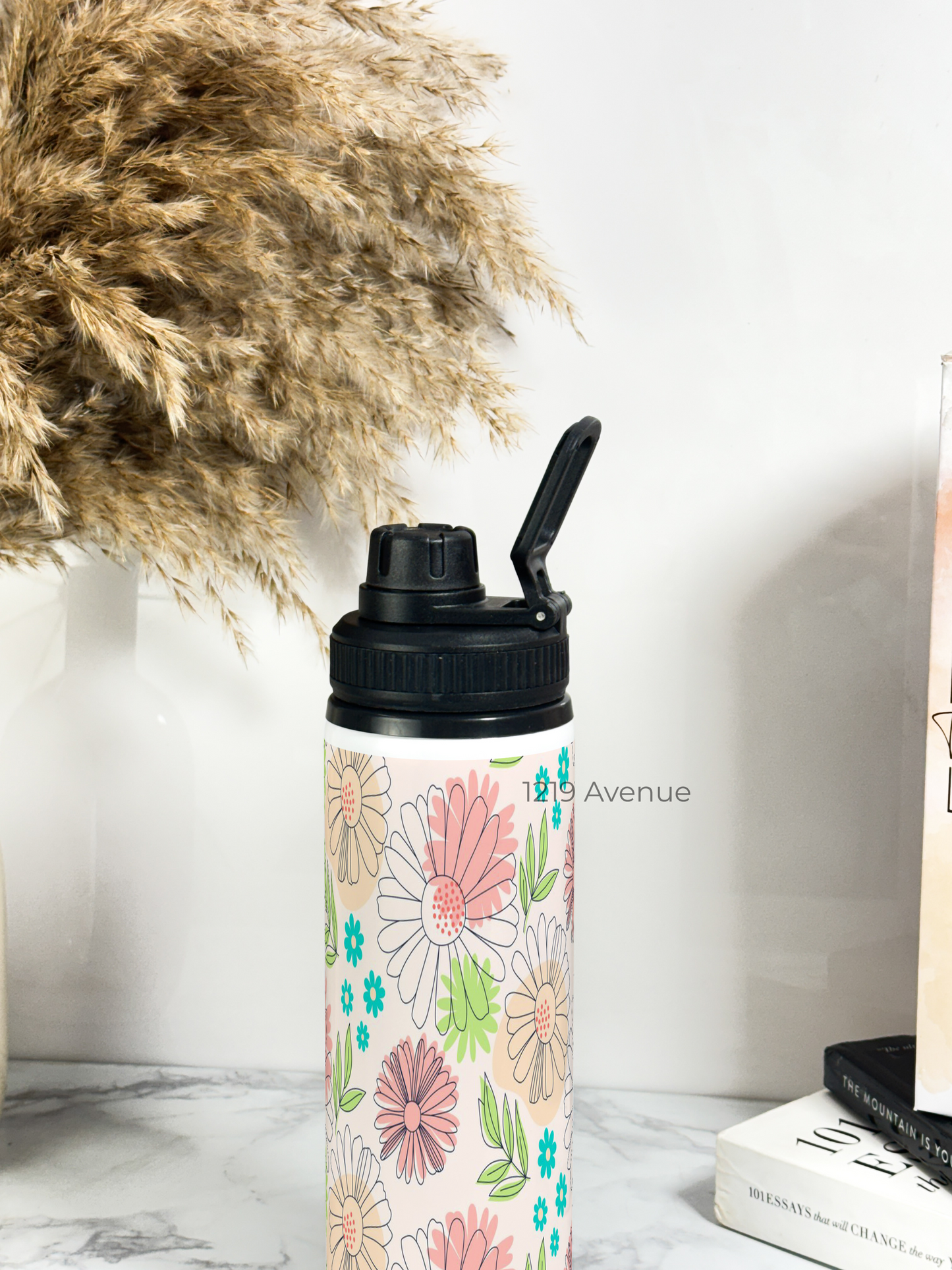 700ml Printed TANK-Sip Water Bottle | Floral Magic Print | For Office, School, Sports | Sipper Bottle with Carry Hook, Durable & Stylish