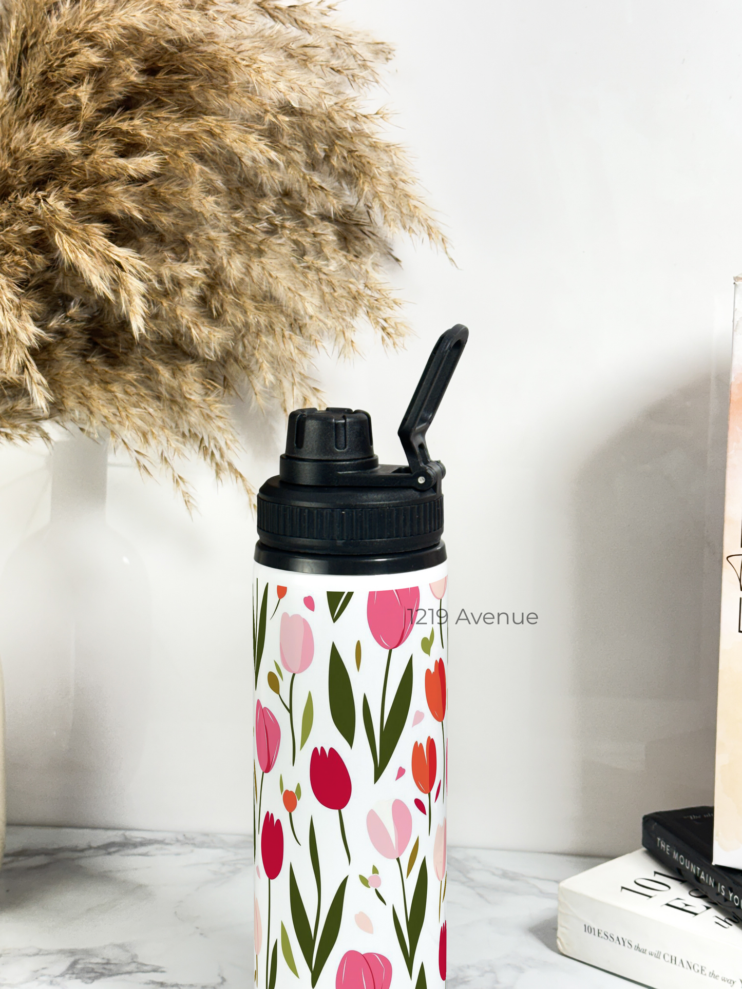 700ml Printed TANK-Sip Water Bottle | Flowers In Garden Print | For Office, School, Sports | Sipper Bottle with Carry Hook, Durable & Stylish