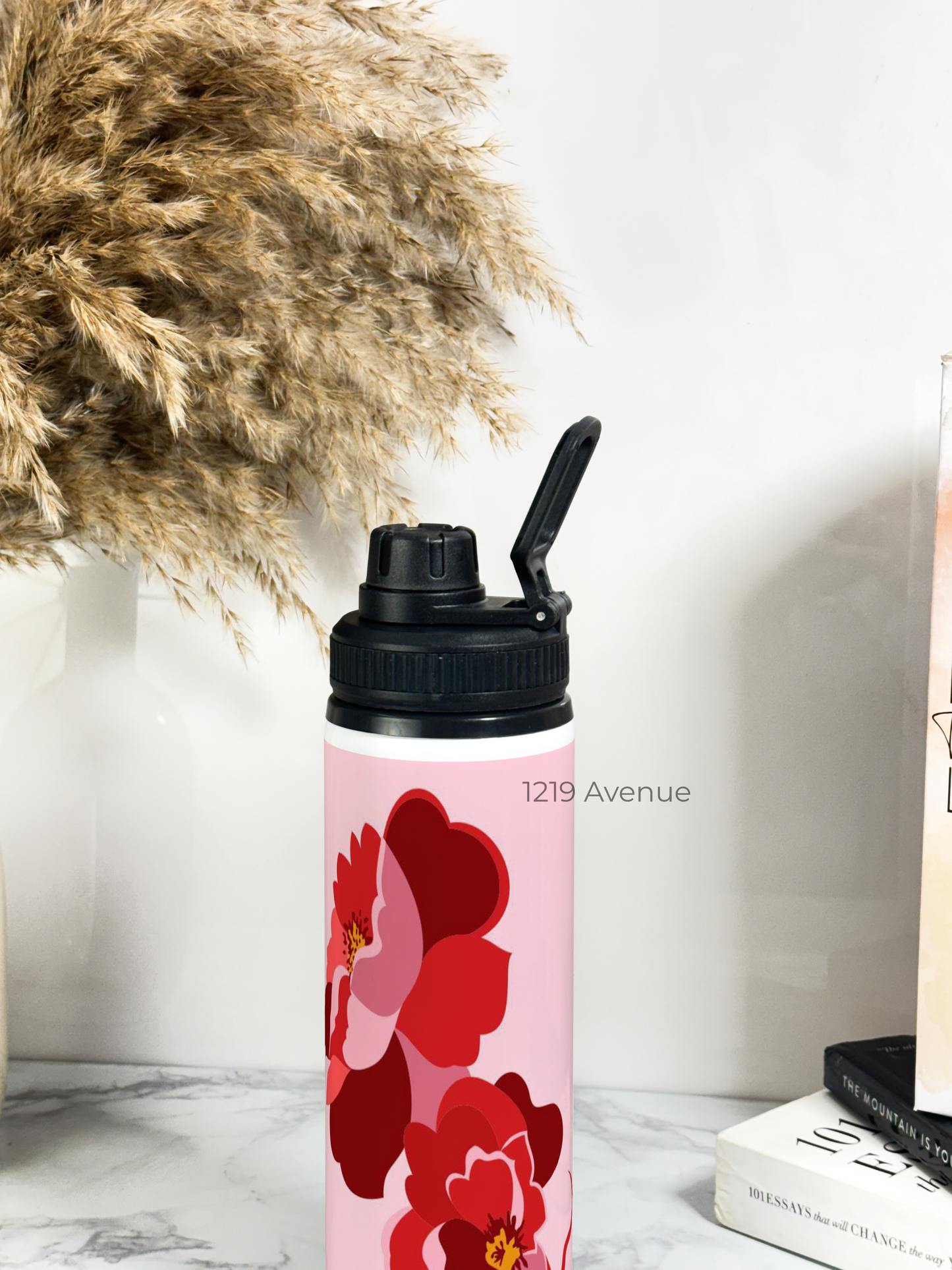 700ml Printed TANK-Sip Water Bottle | Rose Love Print | For Office, School, Sports | Sipper Bottle with Carry Hook, Durable & Stylish