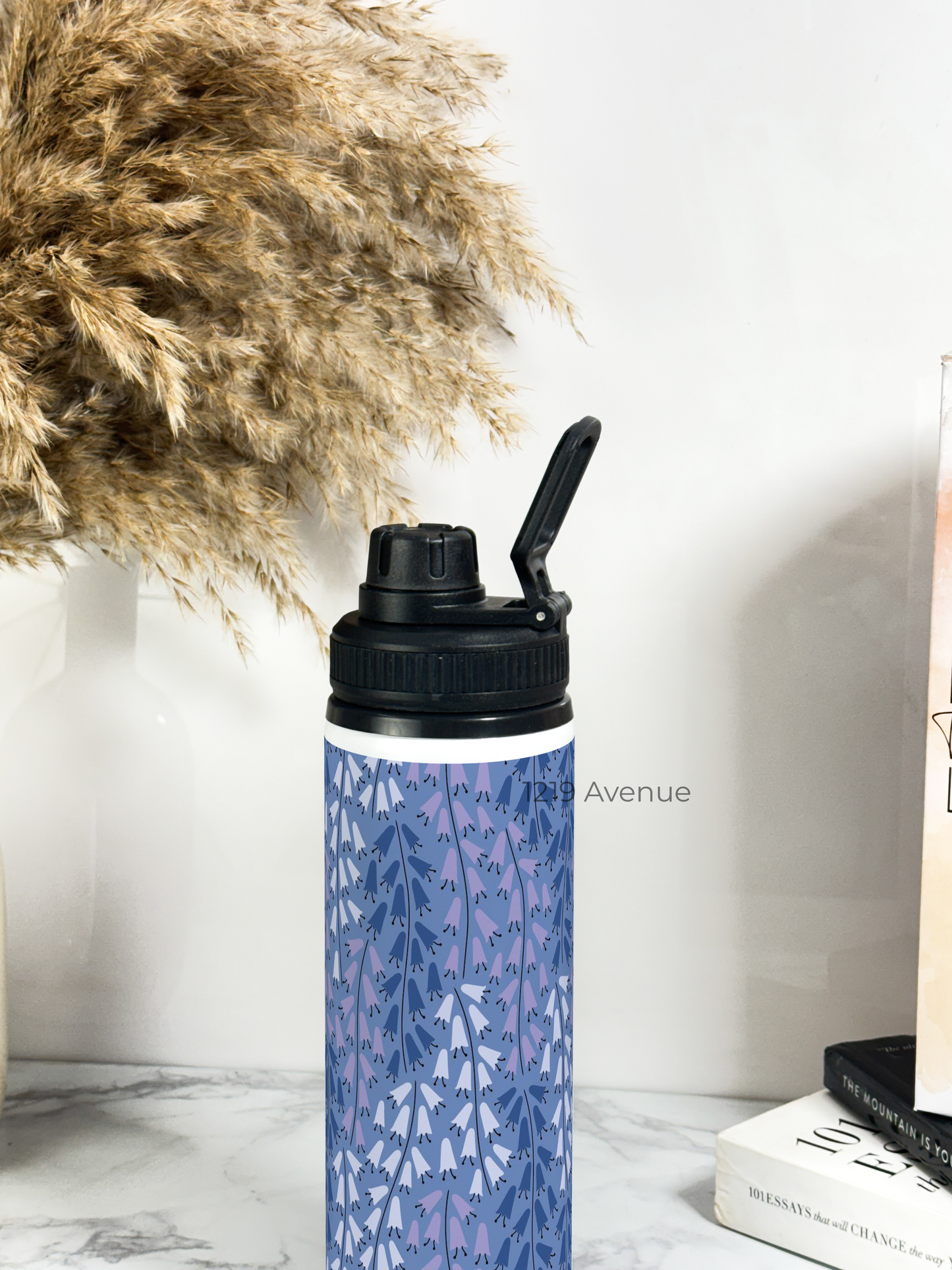 700ml Printed TANK-Sip Water Bottle | Lily Marble Print | For Office, School, Sports | Sipper Bottle with Carry Hook, Durable & Stylish