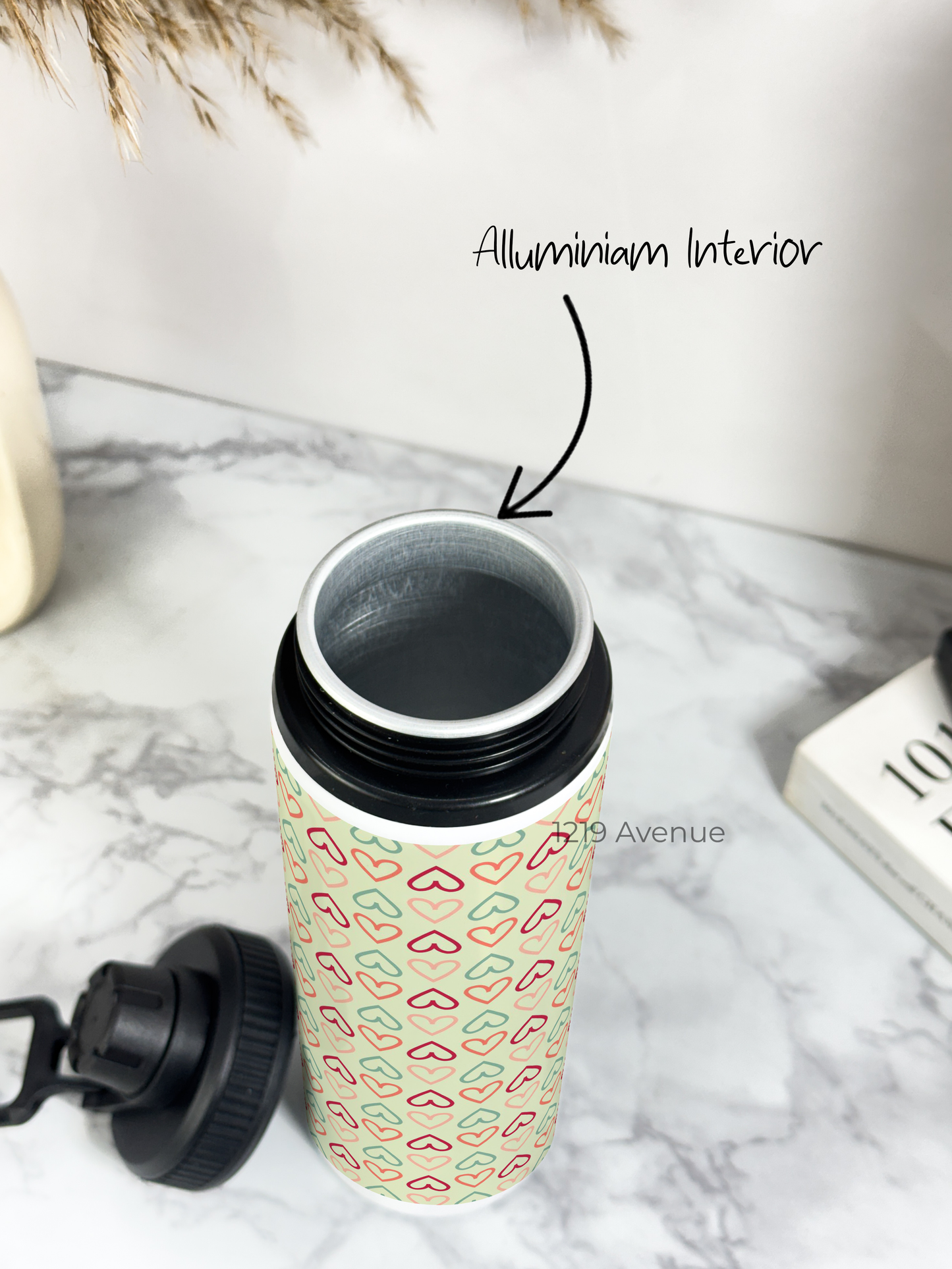 700ml Printed TANK-Sip Water Bottle | Hearts Match* Print | For Office, School, Sports | Sipper Bottle with Carry Hook, Durable & Stylish