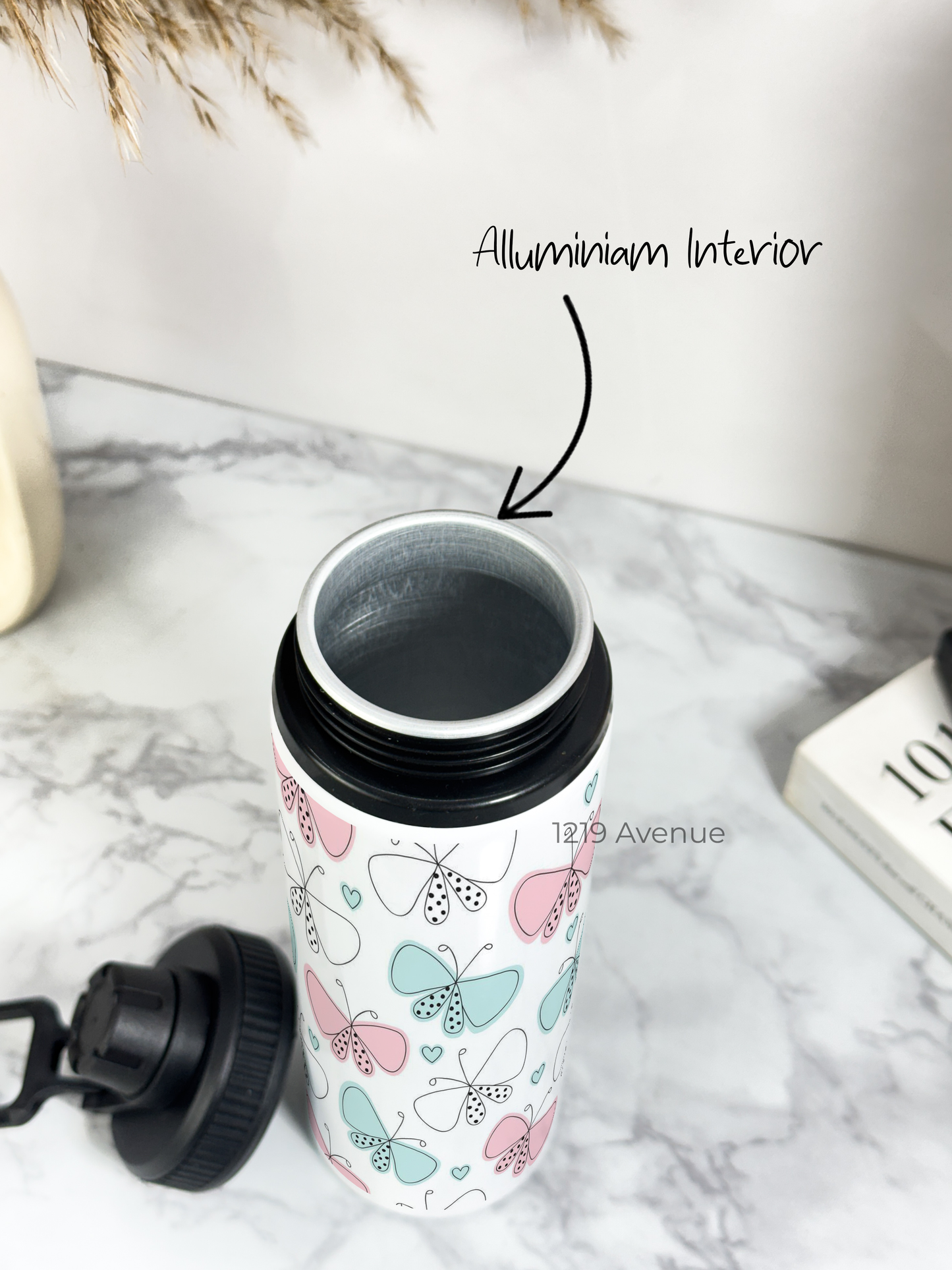 700ml Printed TANK-Sip Water Bottle | Butterfly Beut Print | For Office, School, Sports | Sipper Bottle with Carry Hook, Durable & Stylish