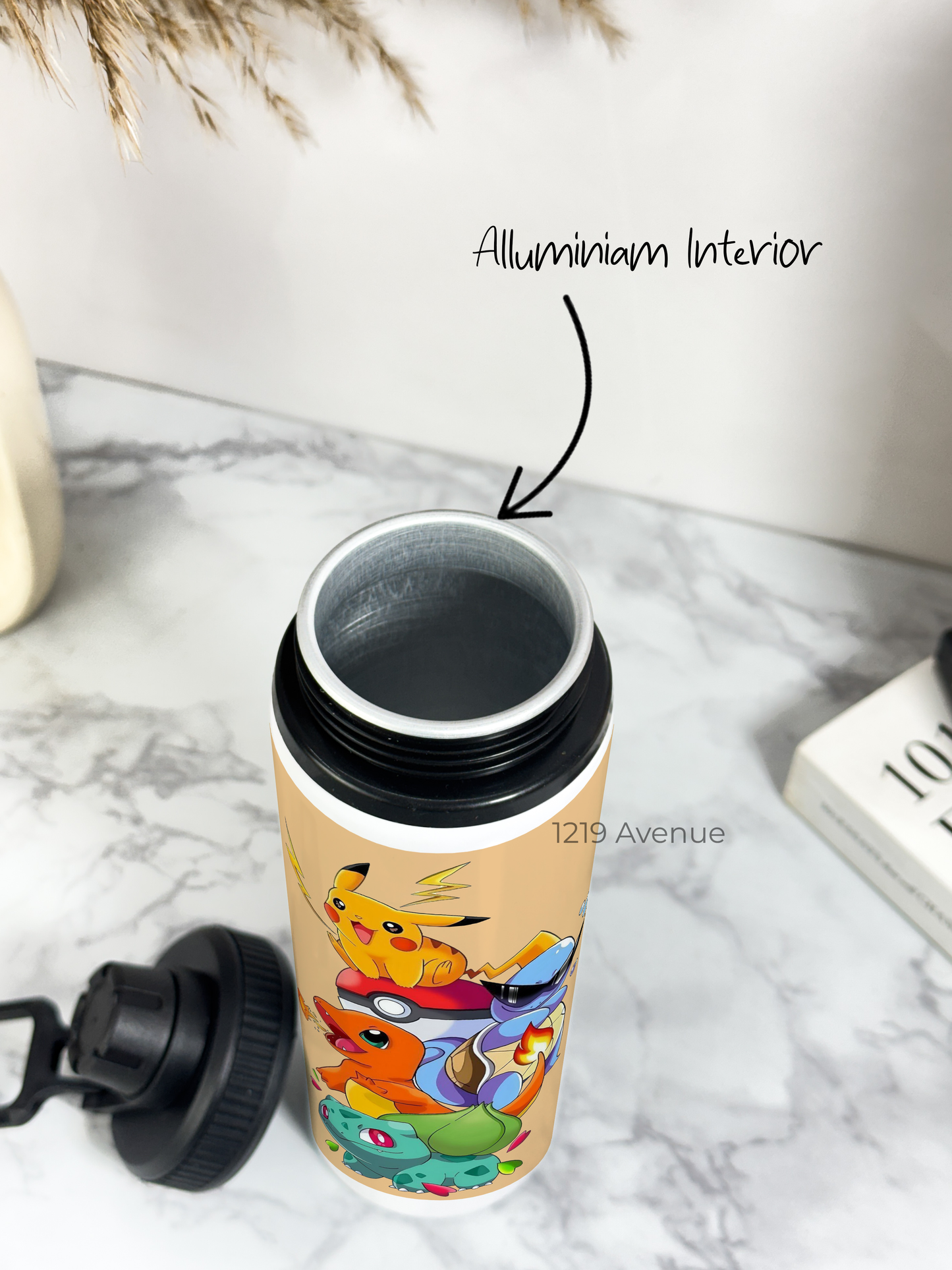 700ml Printed TANK-Sip Water Bottle | Ashy-Pokemon Print | For Office, School, Sports | Sipper Bottle with Carry Hook, Durable & Stylish