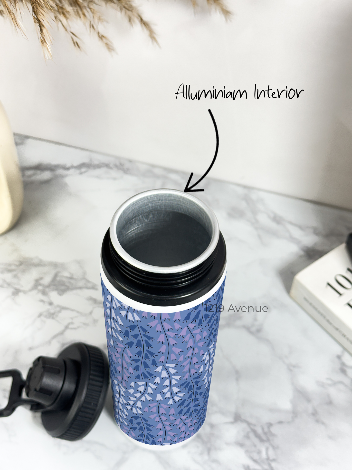 700ml Printed TANK-Sip Water Bottle | Lily Marble Print | For Office, School, Sports | Sipper Bottle with Carry Hook, Durable & Stylish