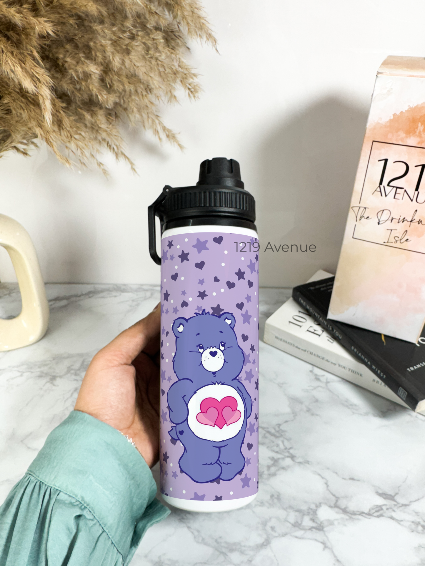 700ml Printed TANK-Sip Water Bottle | Love Ya Bear Print | For Office, School, Sports | Sipper Bottle with Carry Hook, Durable & Stylish