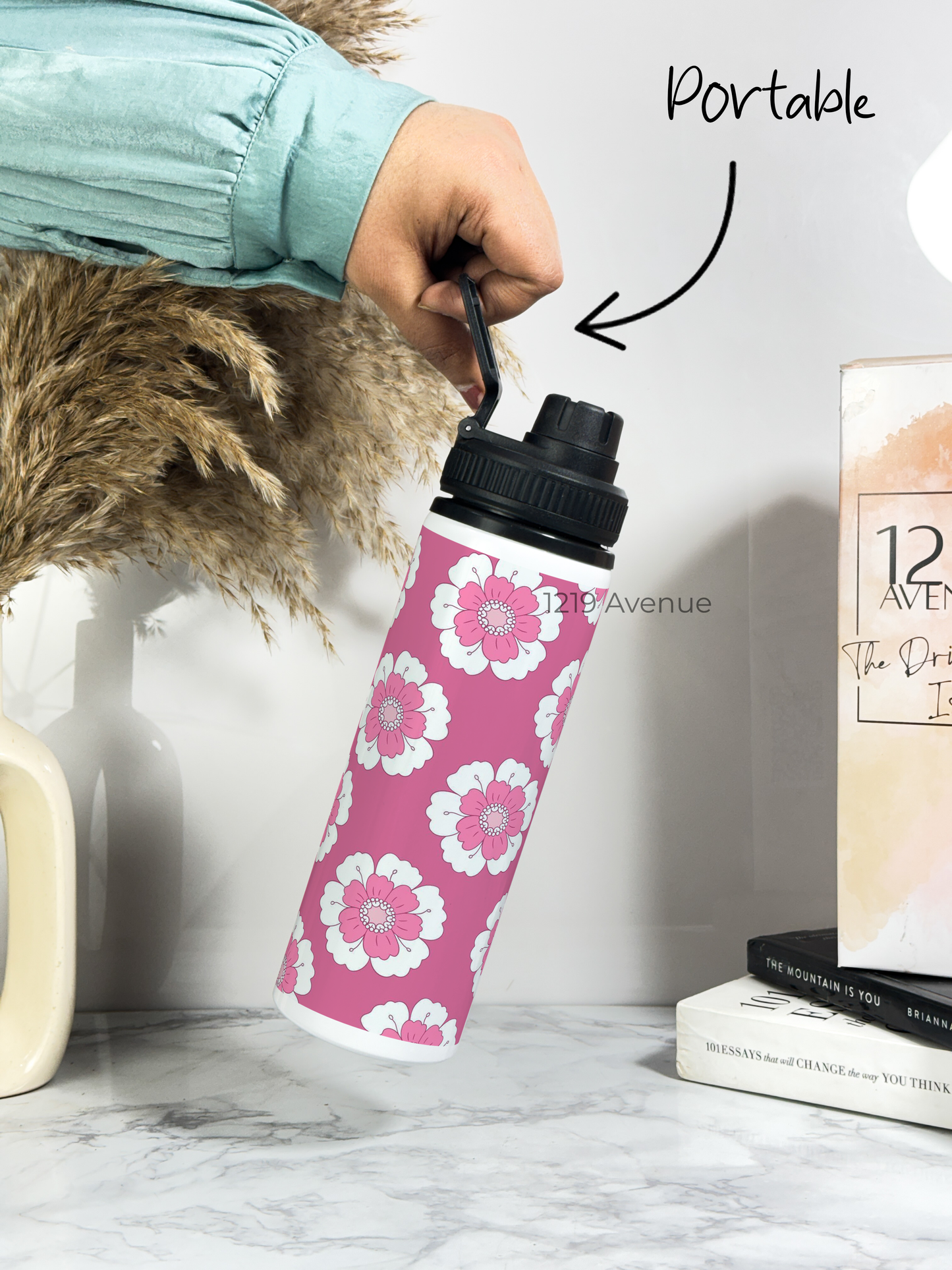 700ml Printed TANK-Sip Water Bottle | Loud Daisy* Print | For Office, School, Sports | Sipper Bottle with Carry Hook, Durable & Stylish