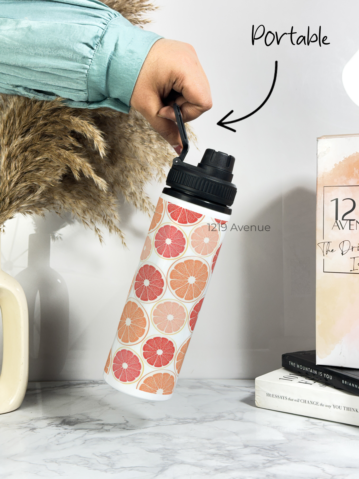 700ml Printed TANK-Sip Water Bottle | I Am Orangeing Print | For Office, School, Sports | Sipper Bottle with Carry Hook, Durable & Stylish