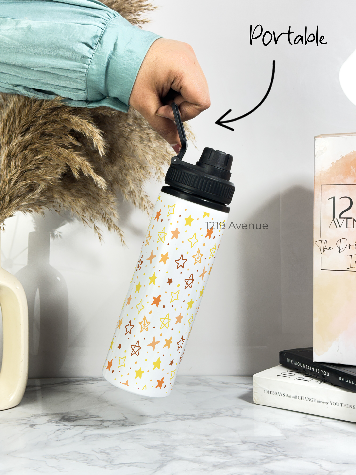 700ml Printed TANK-Sip Water Bottle | Stary Glaze Print | For Office, School, Sports | Sipper Bottle with Carry Hook, Durable & Stylish