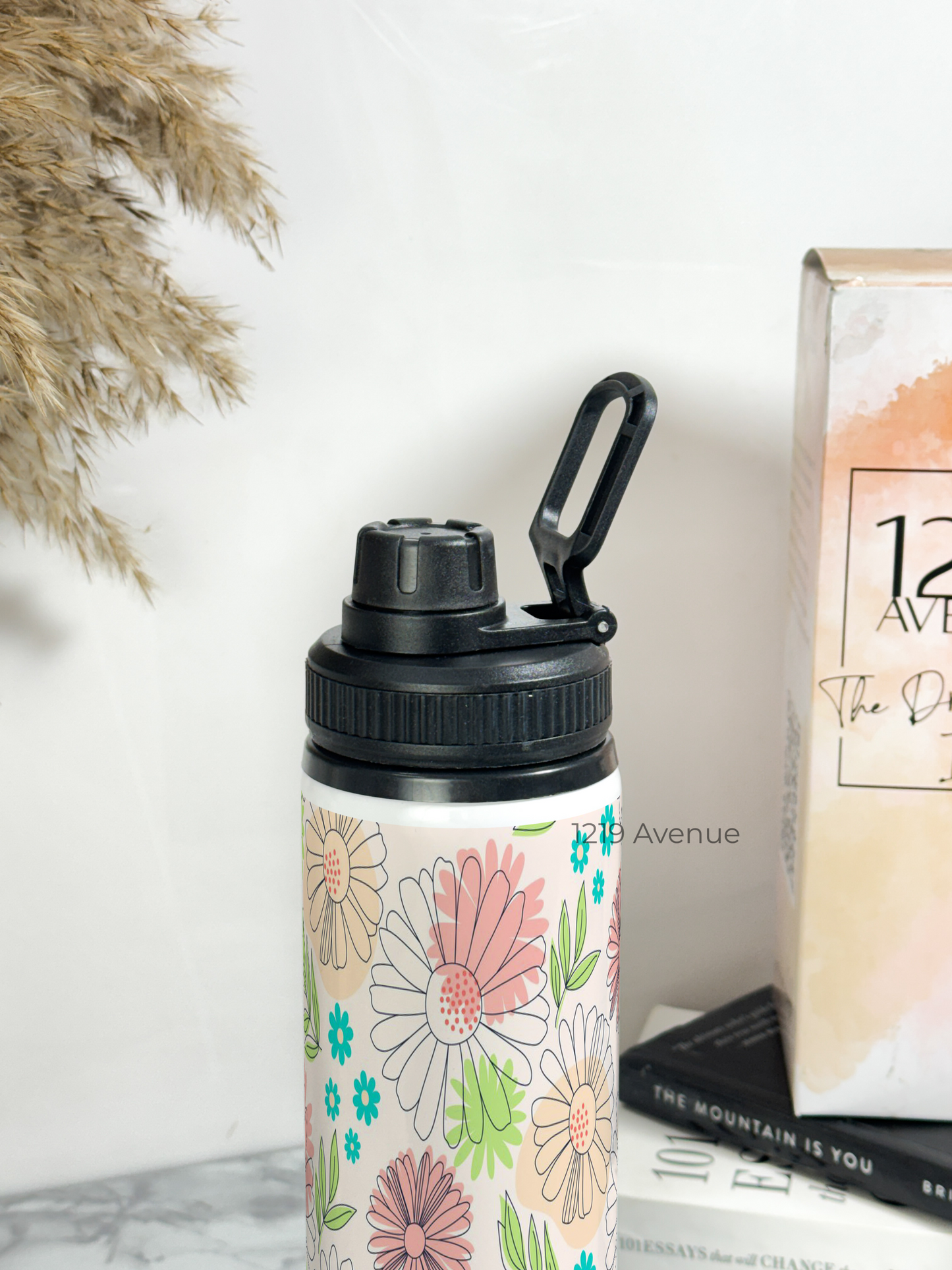 700ml Printed TANK-Sip Water Bottle | Floral Magic Print | For Office, School, Sports | Sipper Bottle with Carry Hook, Durable & Stylish