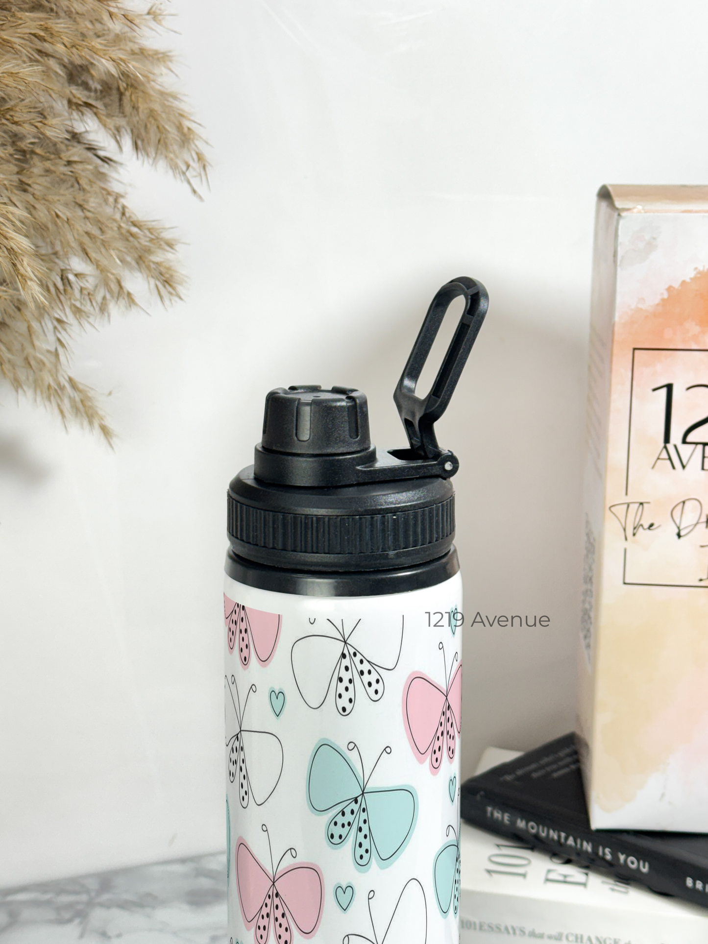 700ml Printed TANK-Sip Water Bottle | Butterfly Beut Print | For Office, School, Sports | Sipper Bottle with Carry Hook, Durable & Stylish