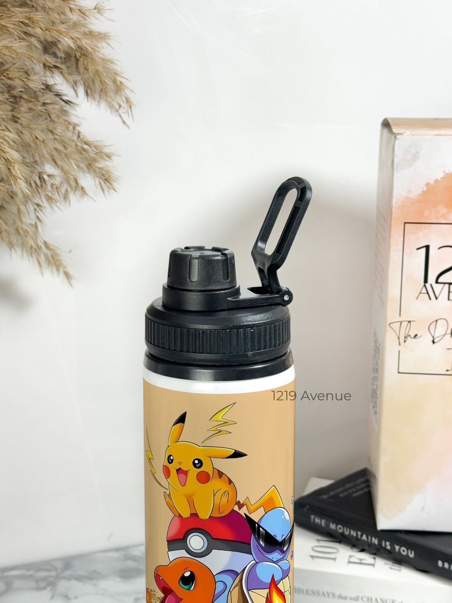 700ml Printed TANK-Sip Water Bottle | Ashy-Pokemon Print | For Office, School, Sports | Sipper Bottle with Carry Hook, Durable & Stylish