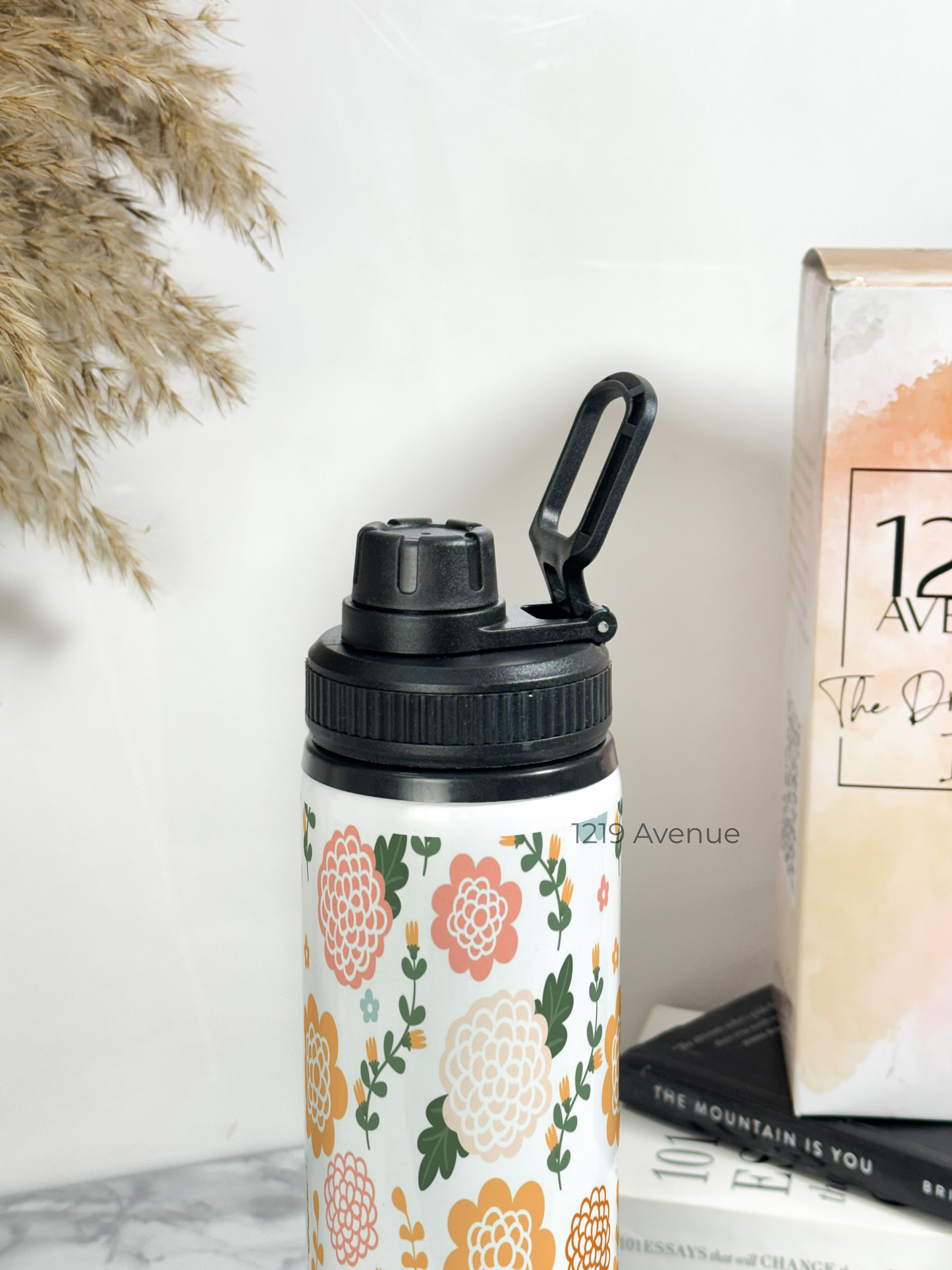 700ml Printed TANK-Sip Water Bottle | Flower Beaut Print | For Office, School, Sports | Sipper Bottle with Carry Hook, Durable & Stylish