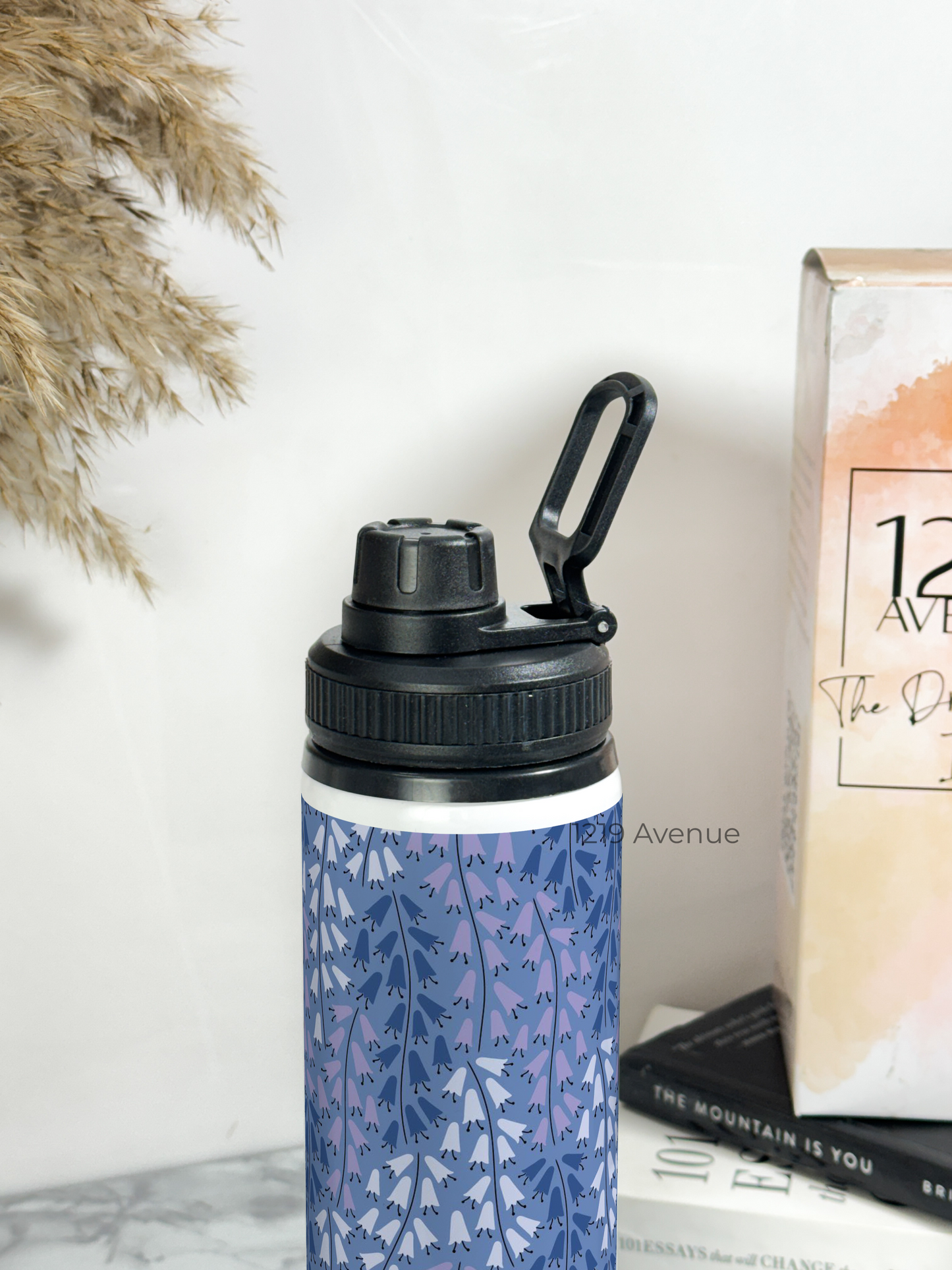 700ml Printed TANK-Sip Water Bottle | Lily Marble Print | For Office, School, Sports | Sipper Bottle with Carry Hook, Durable & Stylish