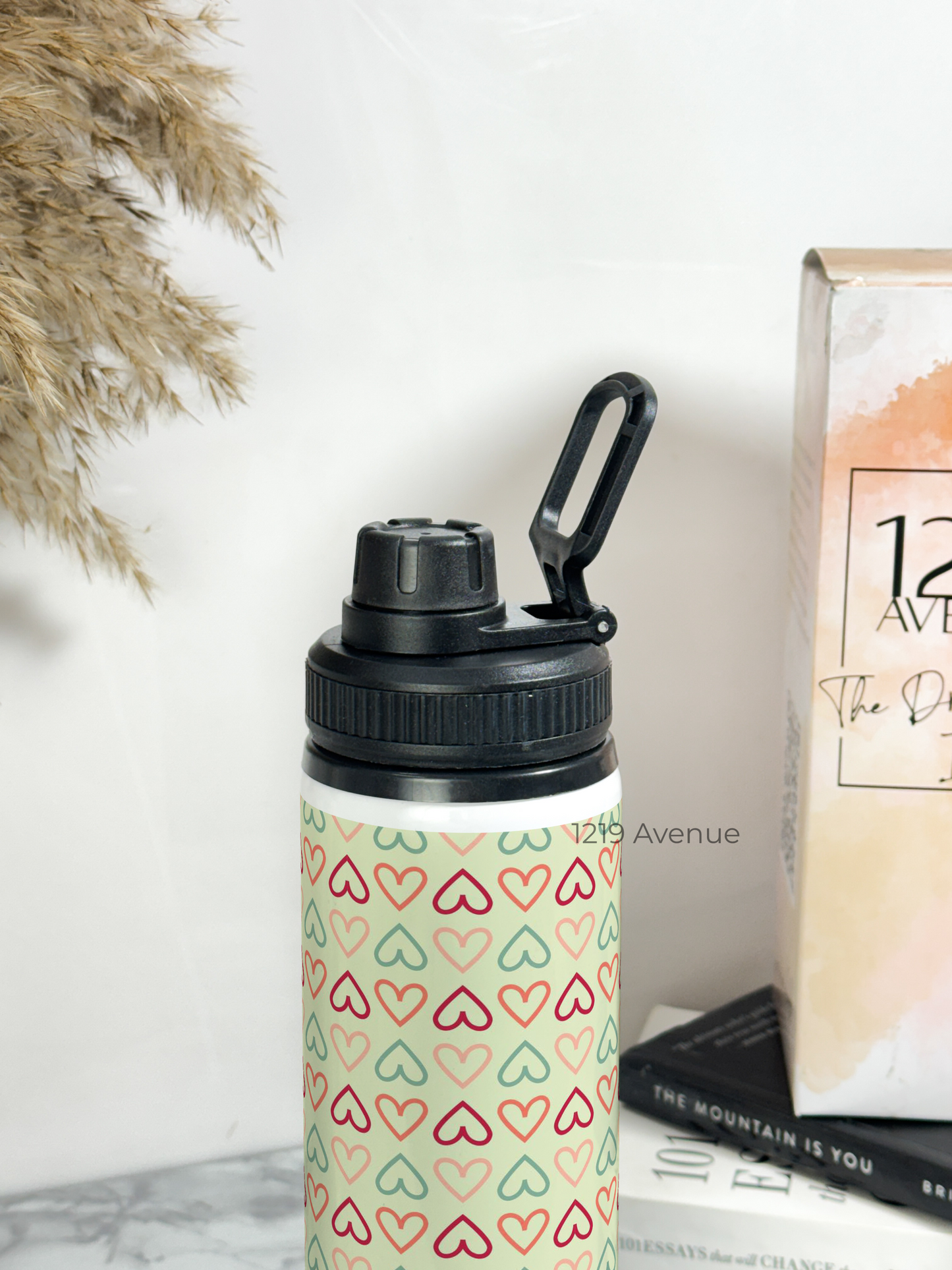 700ml Printed TANK-Sip Water Bottle | Hearts Match* Print | For Office, School, Sports | Sipper Bottle with Carry Hook, Durable & Stylish