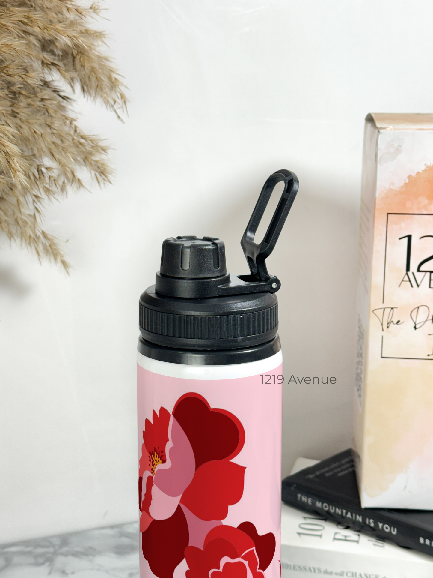700ml Printed TANK-Sip Water Bottle | Rose Love Print | For Office, School, Sports | Sipper Bottle with Carry Hook, Durable & Stylish