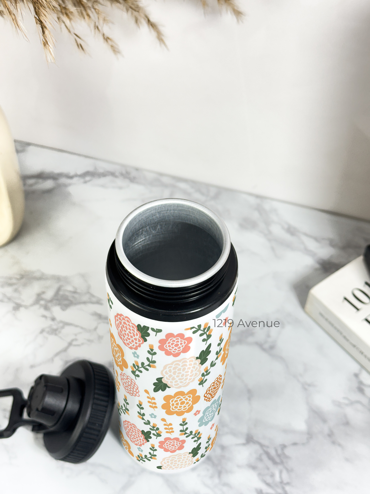 700ml Printed TANK-Sip Water Bottle | Flower Beaut Print | For Office, School, Sports | Sipper Bottle with Carry Hook, Durable & Stylish