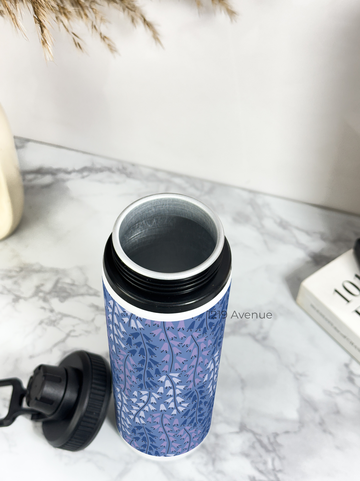 700ml Printed TANK-Sip Water Bottle | Lily Marble Print | For Office, School, Sports | Sipper Bottle with Carry Hook, Durable & Stylish