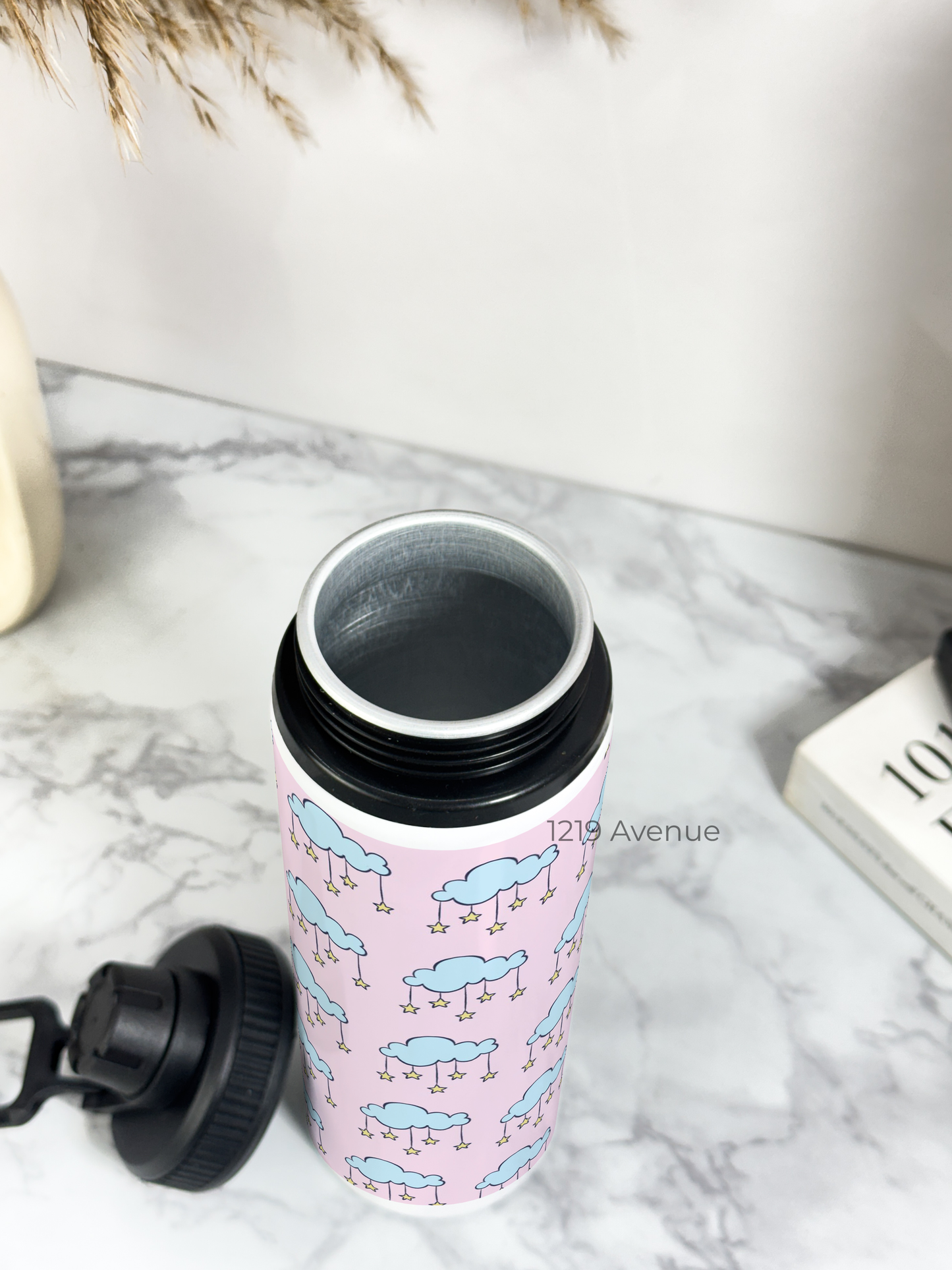 700ml Printed TANK-Sip Water Bottle | Starry Clouds Print | For Office, School, Sports | Sipper Bottle with Carry Hook, Durable & Stylish