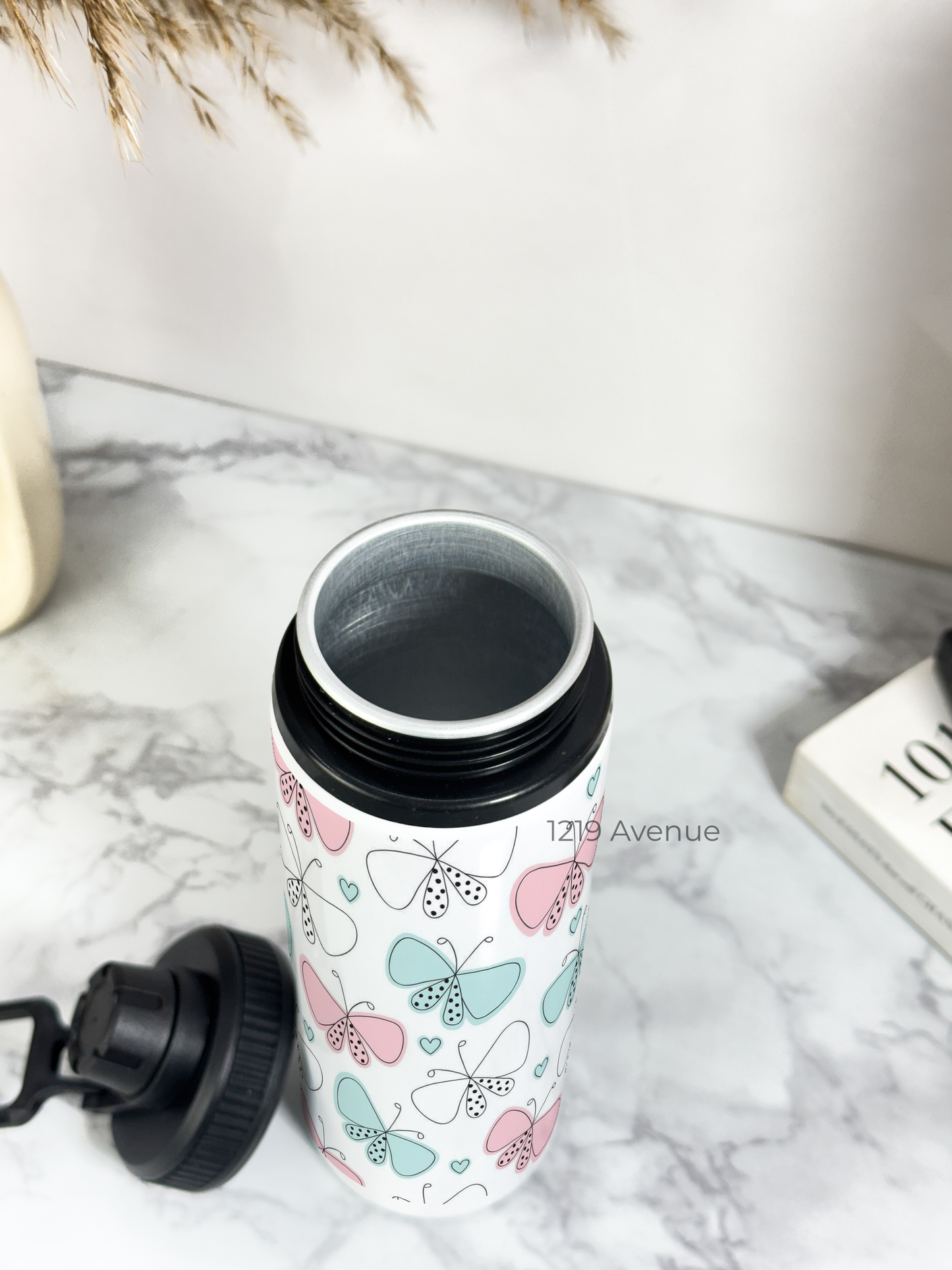 700ml Printed TANK-Sip Water Bottle | Butterfly Beut Print | For Office, School, Sports | Sipper Bottle with Carry Hook, Durable & Stylish